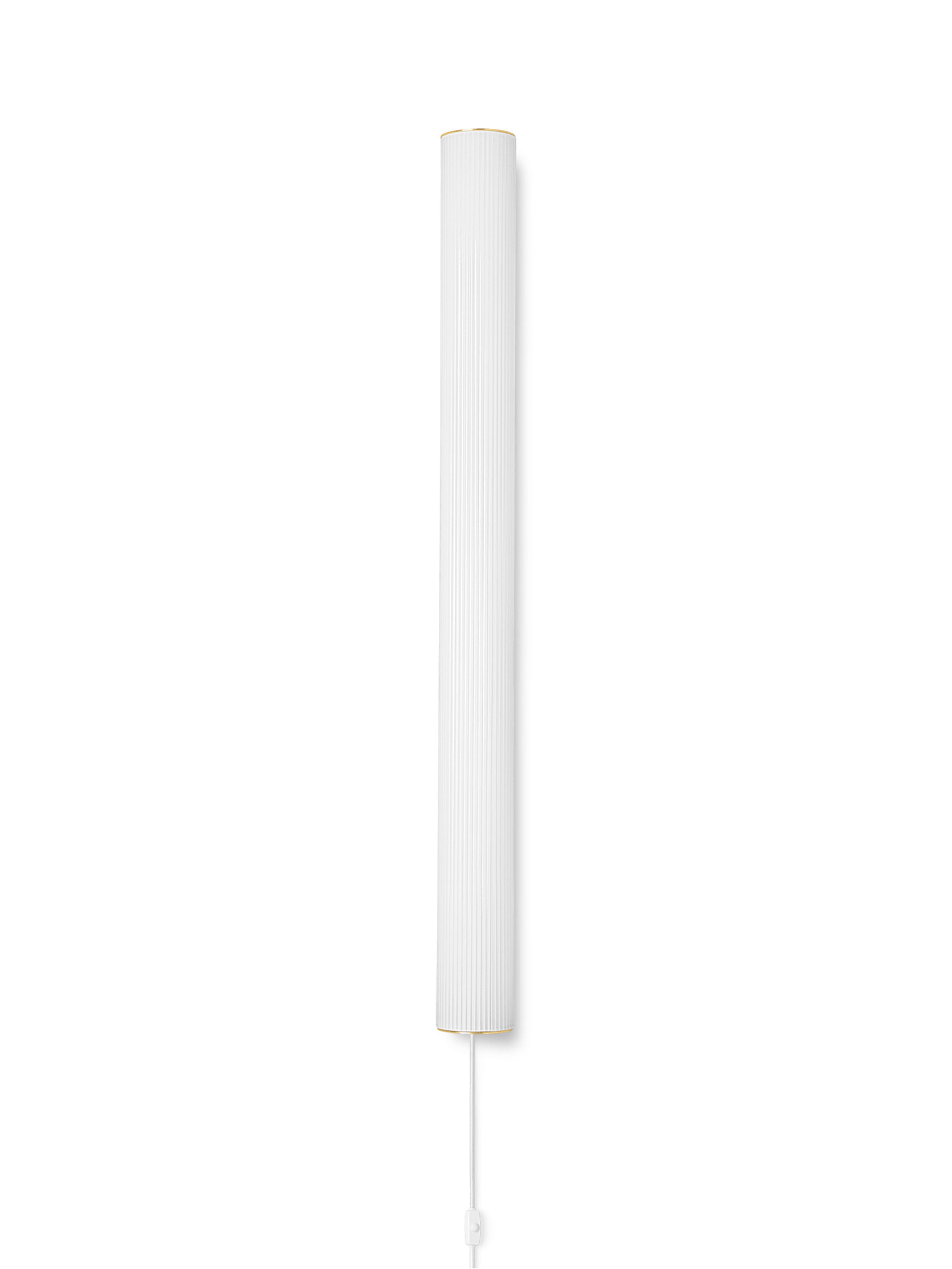 VUELTA LONG wall lamp in white with a brass finish
