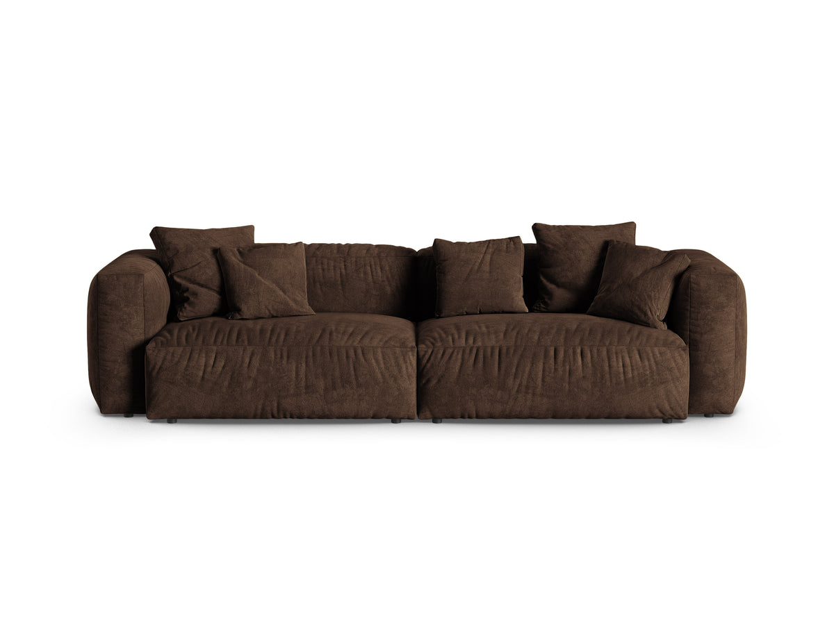 Sofa aksamitna 4-osobowa XL MARTINA czekoladowy – Micadoni