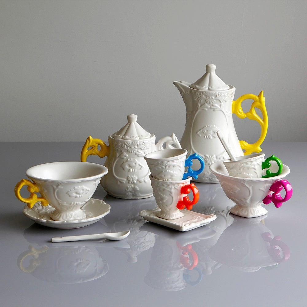 Filiżanka z łyżeczką i spodkiem I-WARES I-TEA fuksja Seletti Eye on Design