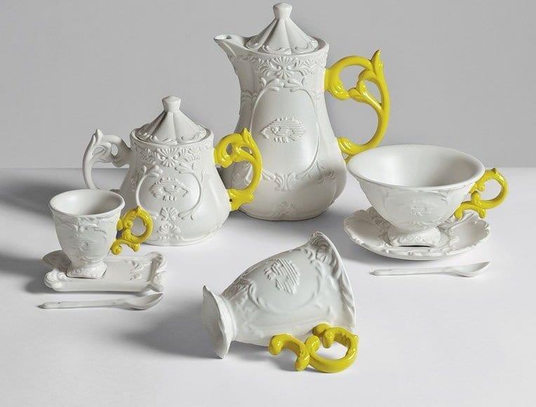 Filiżanka z łyżeczką i spodkiem I-WARES I-TEA pomarańczowy Seletti Eye on Design