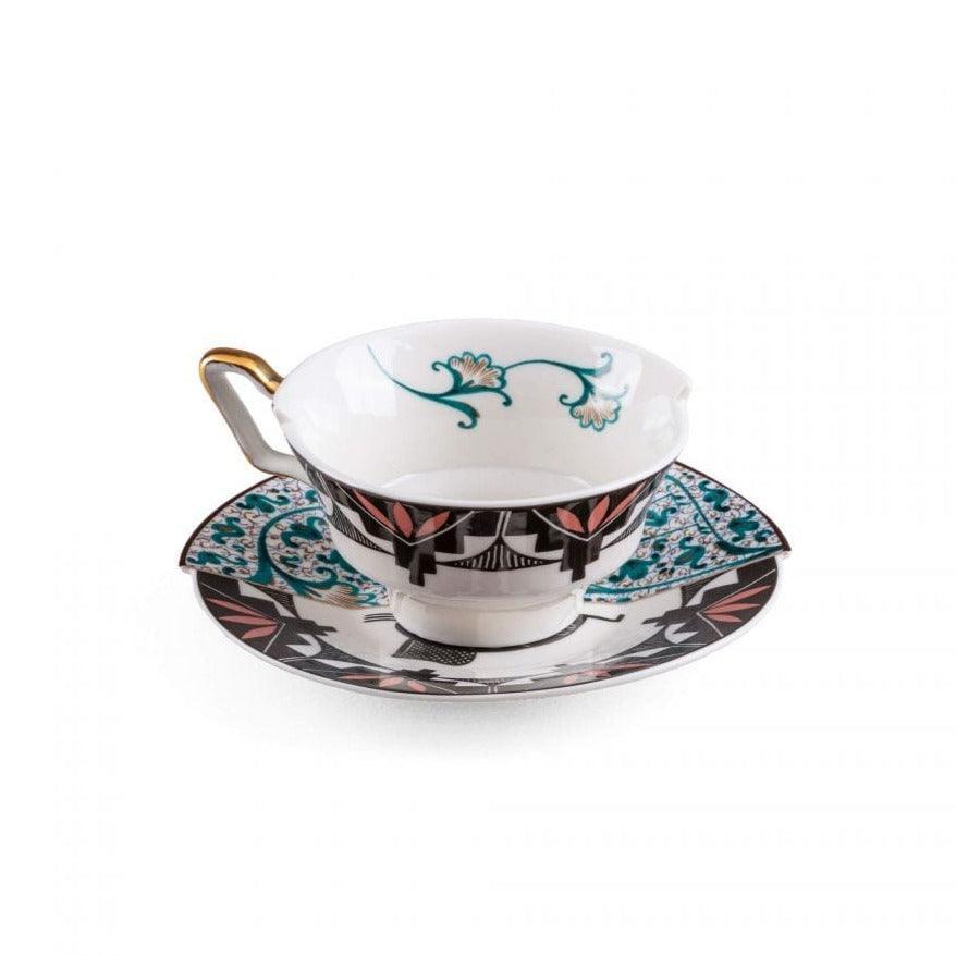 Filiżanka ze spodkiem HYBRID ASPERO porcelanowy Seletti Eye on Design