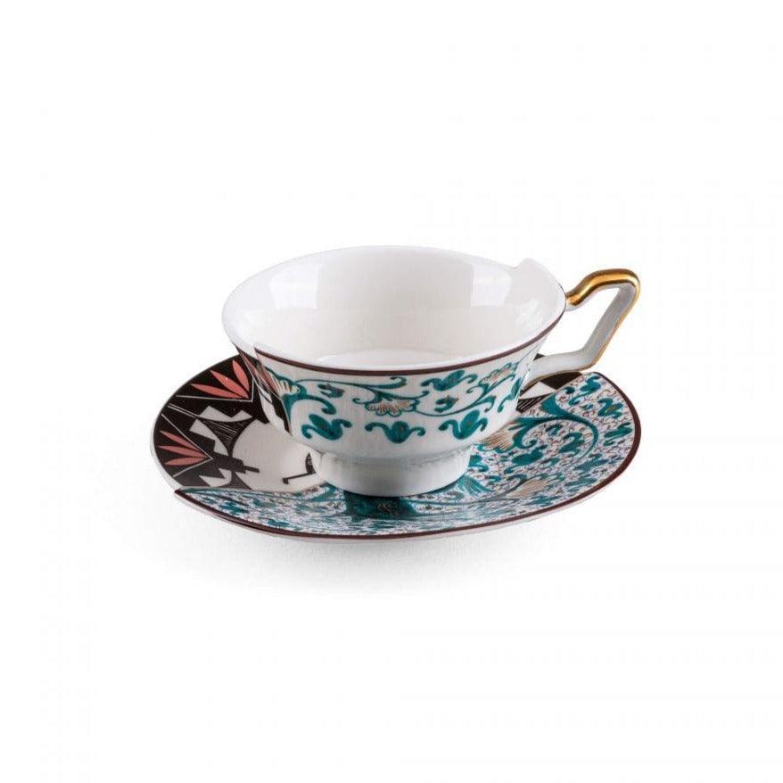 Filiżanka ze spodkiem HYBRID ASPERO porcelanowy Seletti Eye on Design