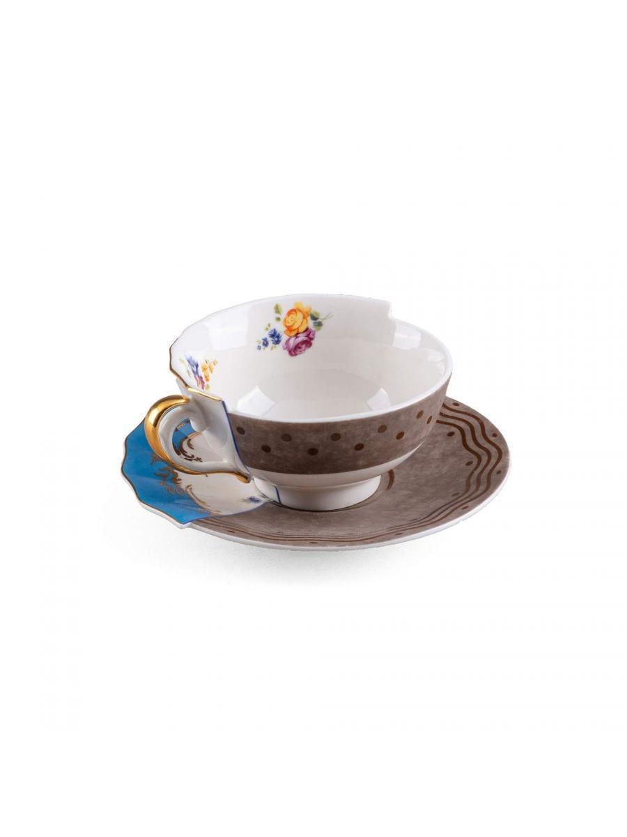 Filiżanka ze spodkiem HYBRID KERMA porcelanowy Seletti Eye on Design