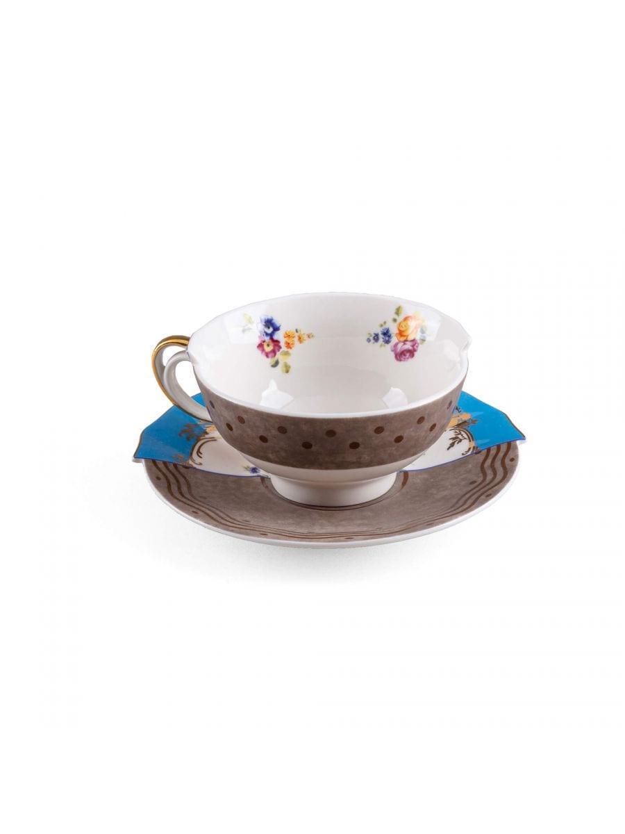 Filiżanka ze spodkiem HYBRID KERMA porcelanowy Seletti Eye on Design