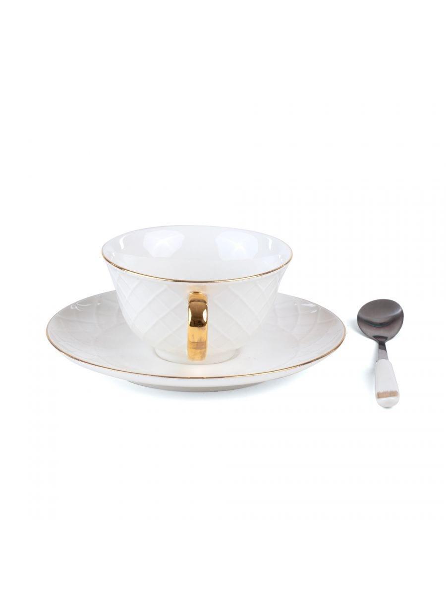 Filiżanka ze spodkiem i łyżeczką TARIN - PROSERPINA porcelanowy Seletti Eye on Design