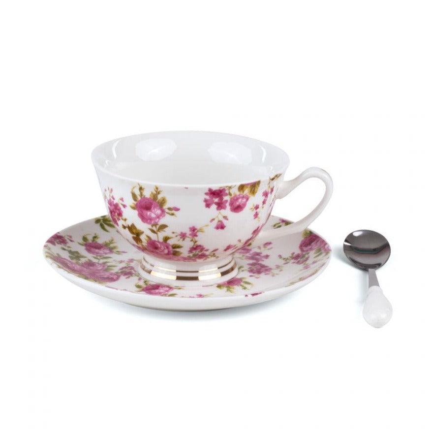 Filiżanka ze spodkiem i łyżeczką TARIN - RUMINA porcelanowy Seletti Eye on Design