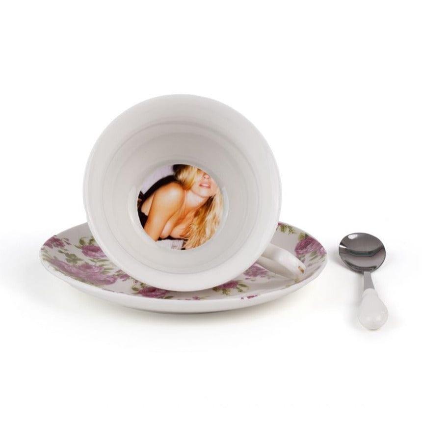 Filiżanka ze spodkiem i łyżeczką TARIN - VITTORIA porcelanowy Seletti Eye on Design