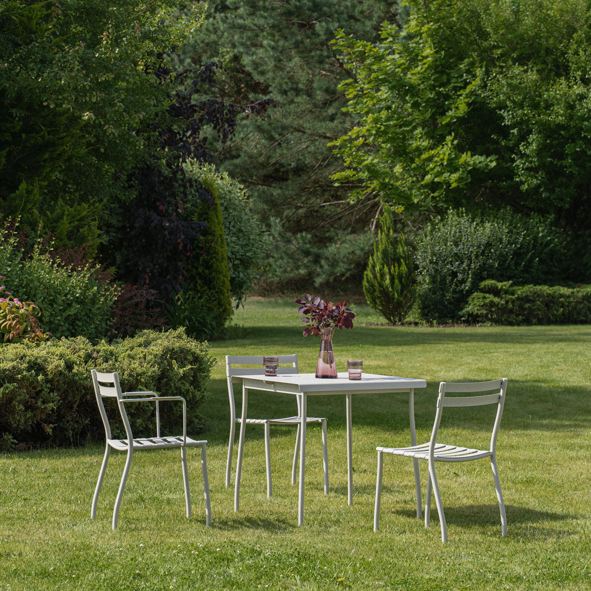 Galvanized steel square table