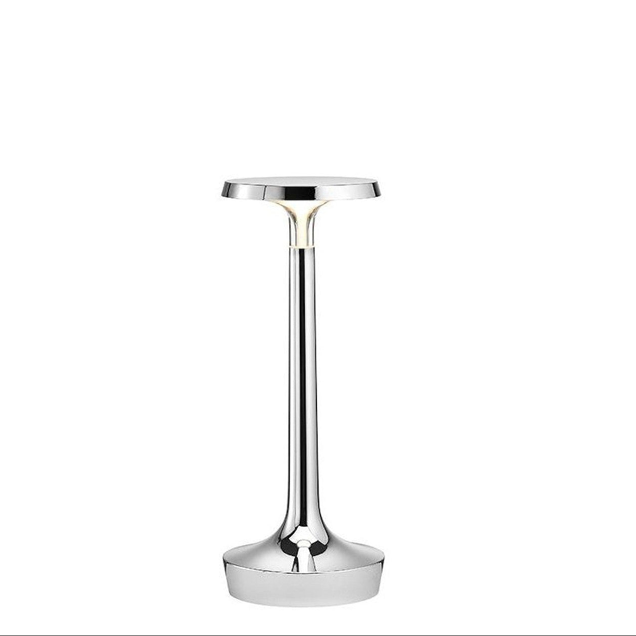 Portable lamp BON JOUR UNPLUGGED chrome with transparent shade