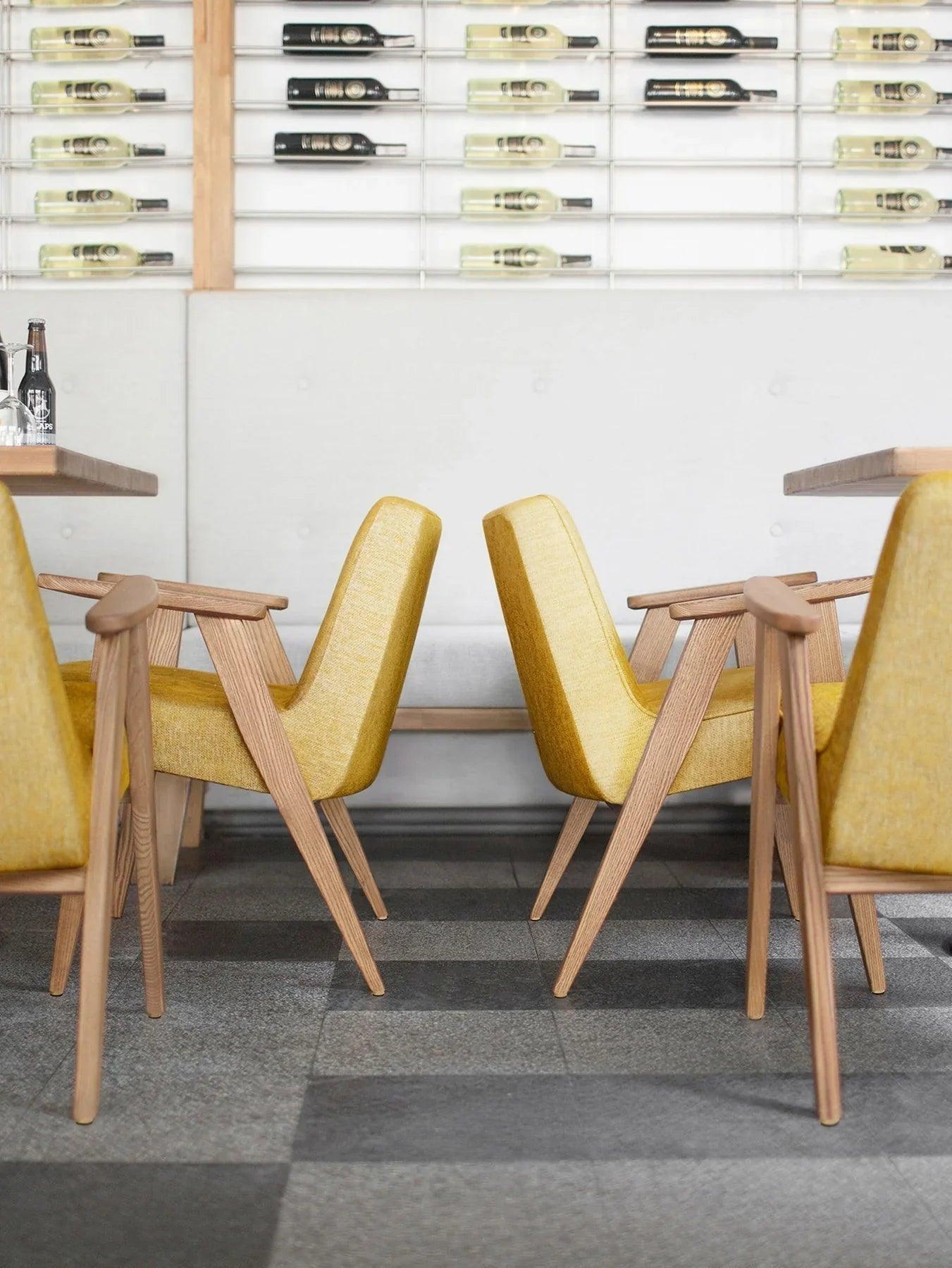 Fotel 366 żółty w tkaninie Boucle Mustard 366 concept Eye on Design