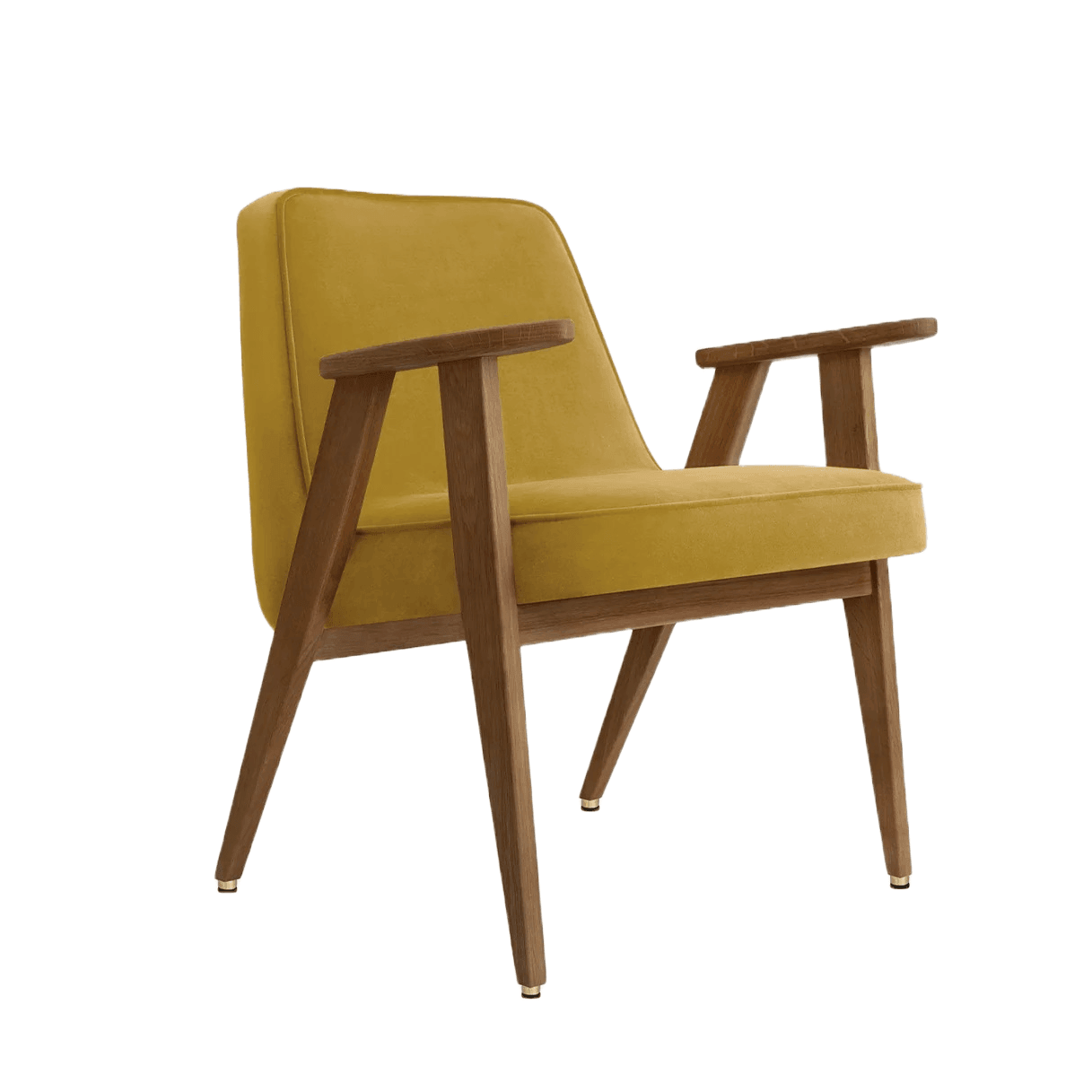 Fotel 366 żółty w tkaninie Shine Velvet Mustard 366 concept Eye on Design