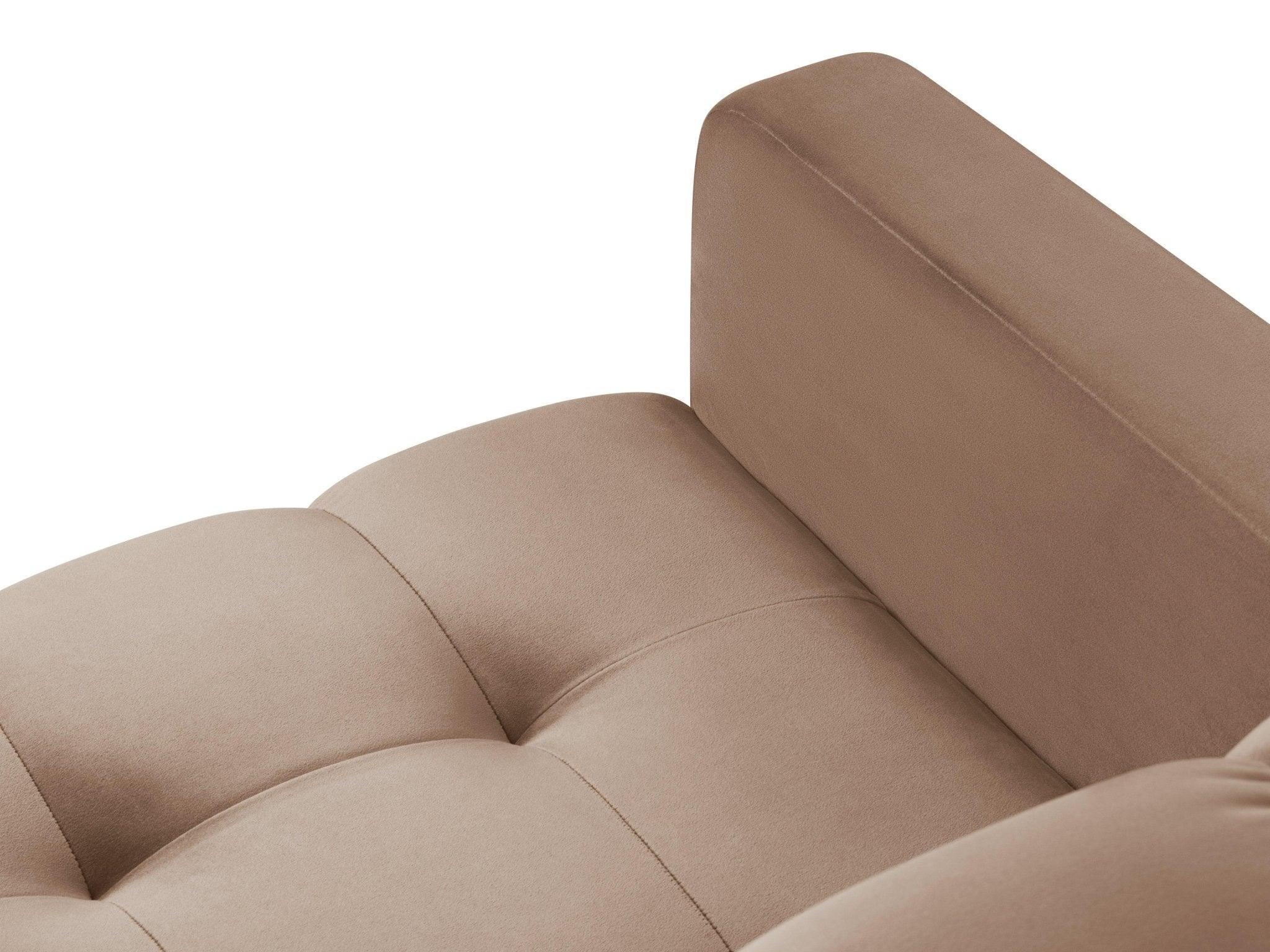 Fotel aksamitny BALI beżowy ze złotą podstawą Cosmopolitan Design Eye on Design
