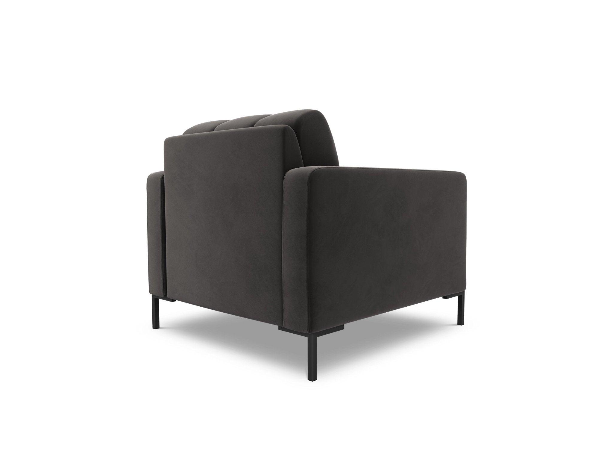 Fotel aksamitny BALI ciemnoszary z czarną podstawą Cosmopolitan Design Eye on Design
