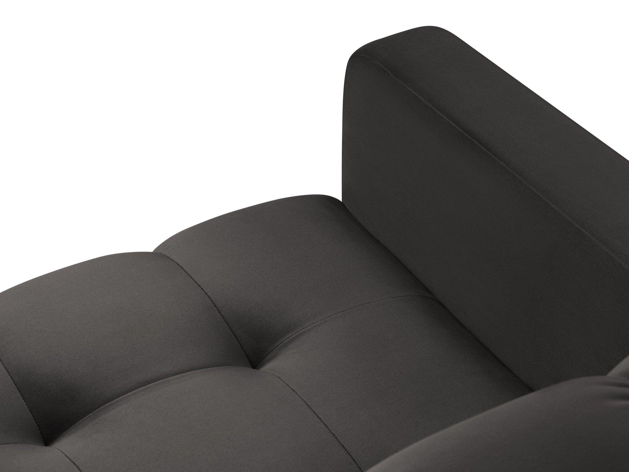 Fotel aksamitny BALI ciemnoszary z czarną podstawą Cosmopolitan Design Eye on Design