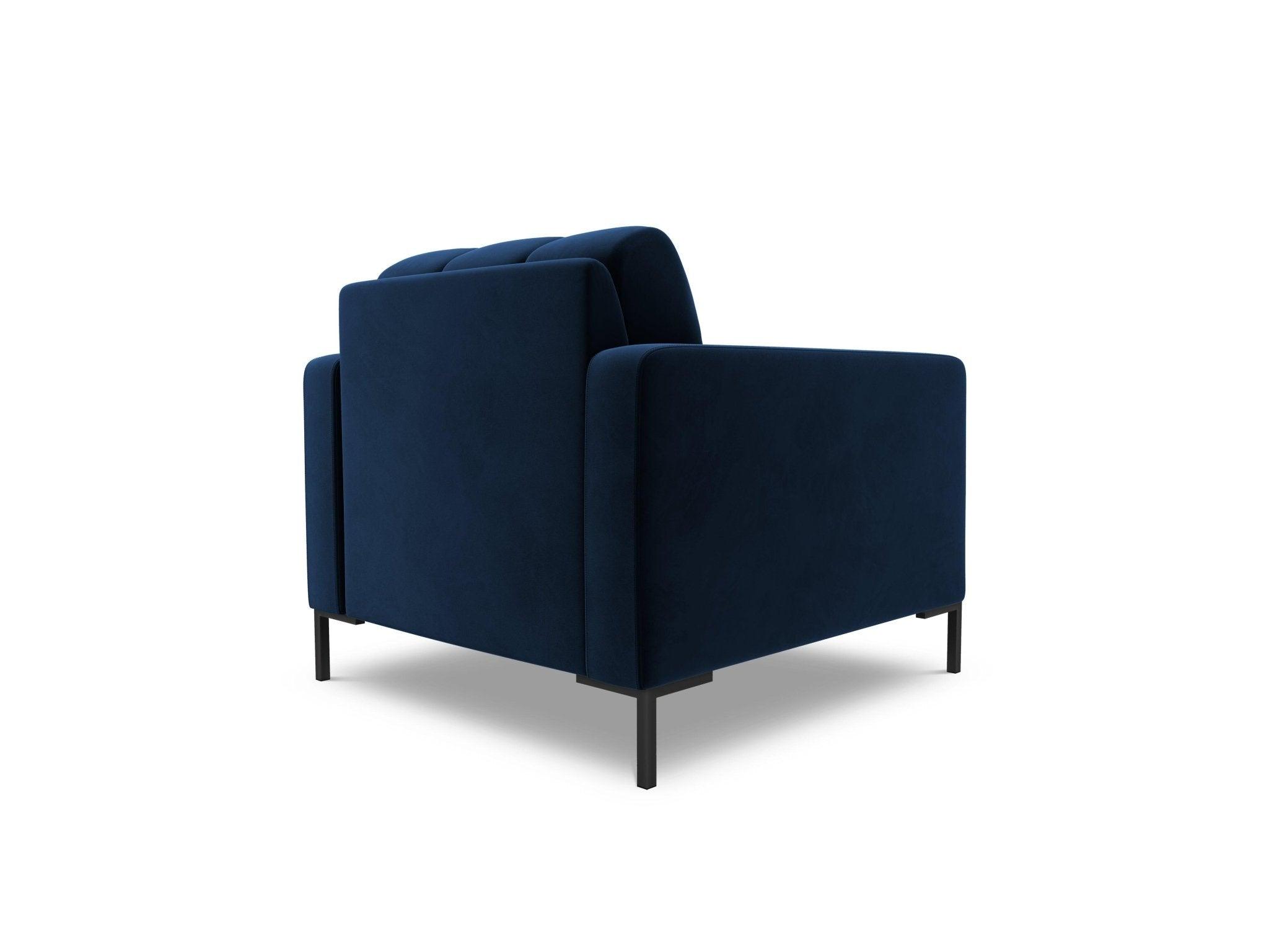 Fotel aksamitny BALI granat królewski z czarną podstawą Cosmopolitan Design Eye on Design