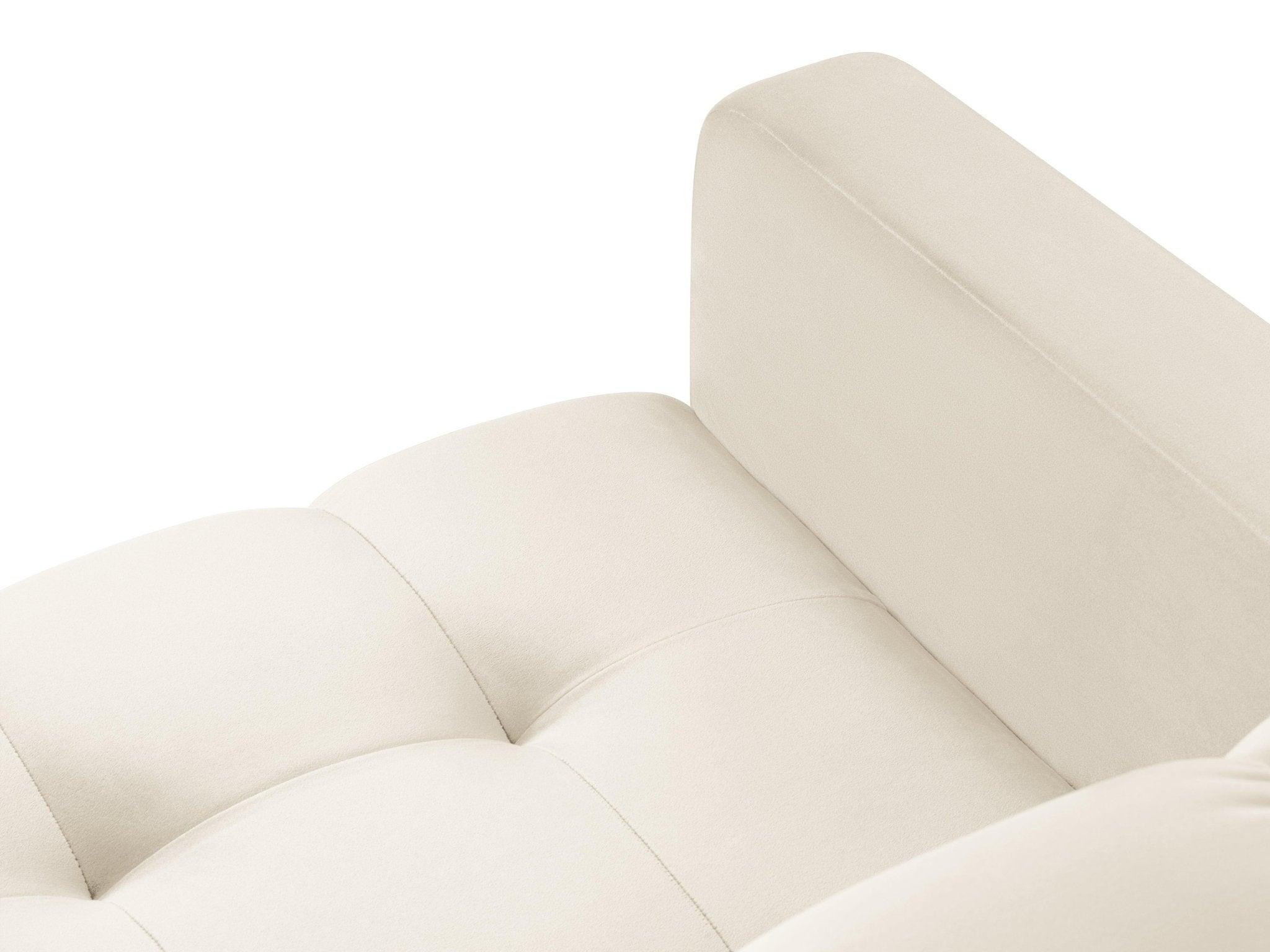 Fotel aksamitny BALI jasnobeżowy z czarną podstawą Cosmopolitan Design Eye on Design