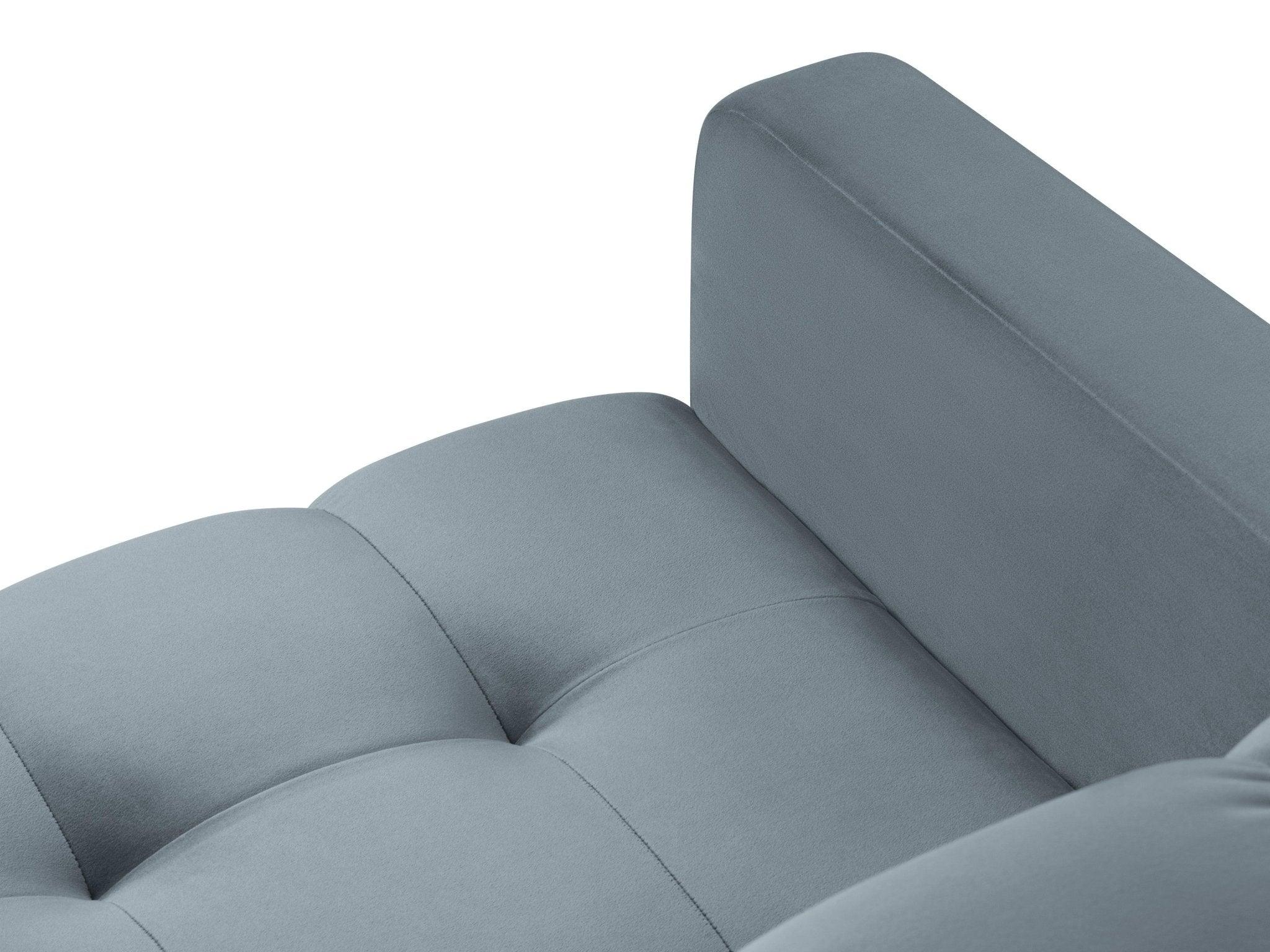 Fotel aksamitny BALI jasnoniebieski z czarną podstawą Cosmopolitan Design Eye on Design