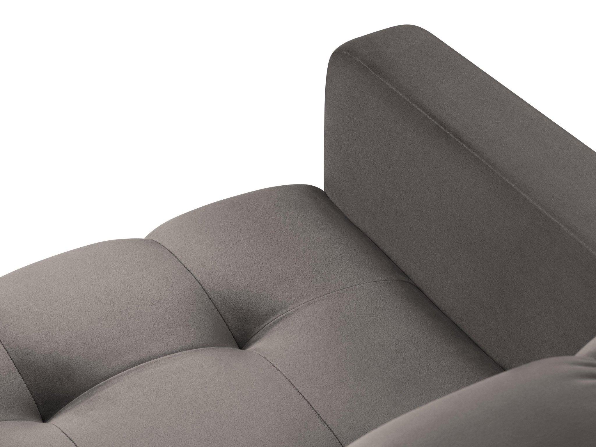 Fotel aksamitny BALI jasnoszary ze złotą podstawą Cosmopolitan Design Eye on Design