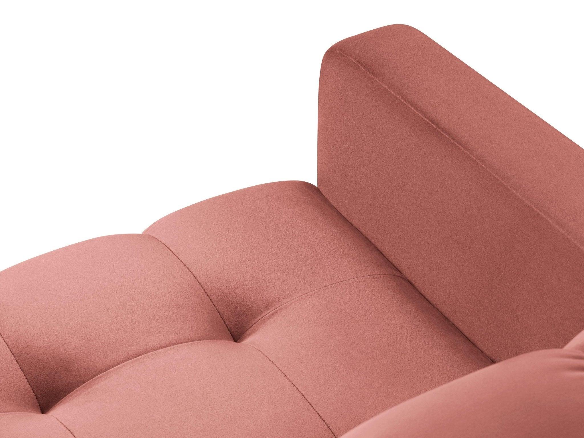 Fotel aksamitny BALI różowy z czarną podstawą Cosmopolitan Design Eye on Design