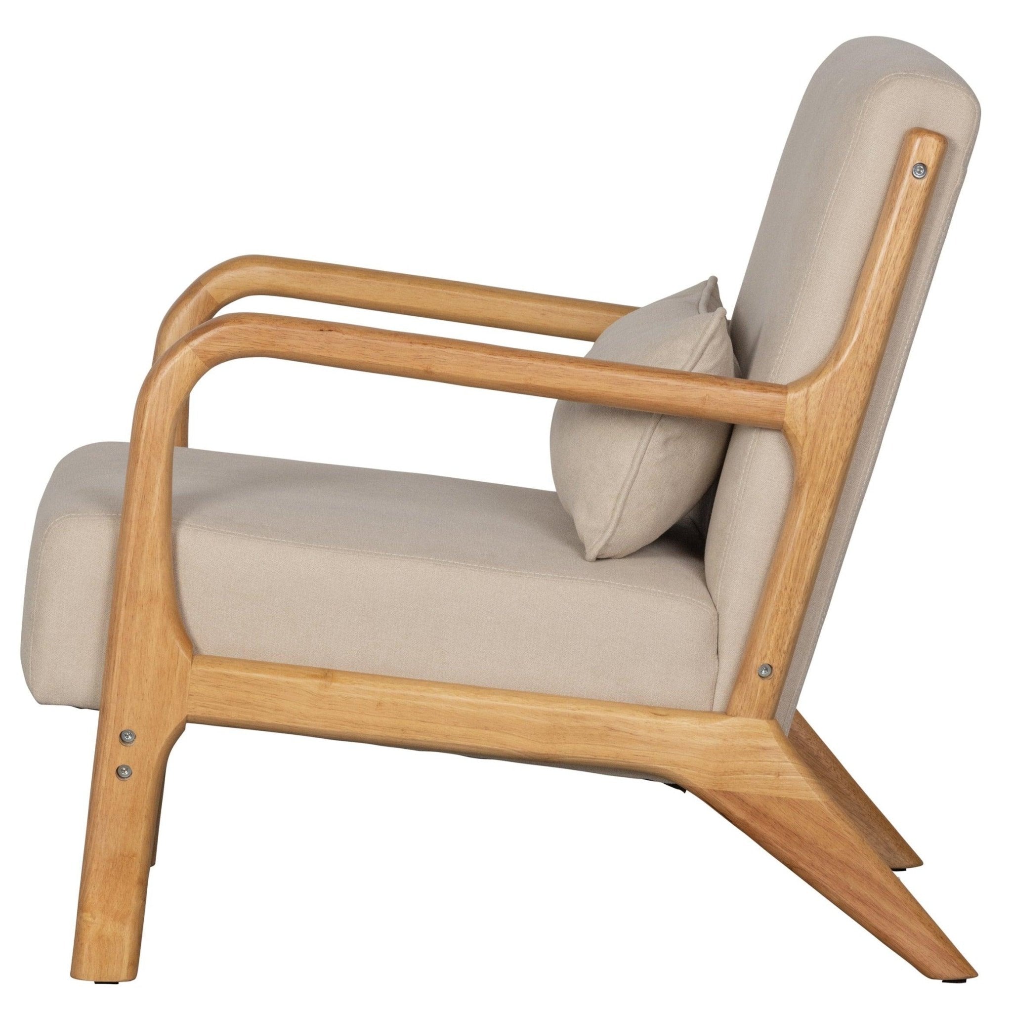 Fotel aksamitny MARK beżowy Woood Eye on Design