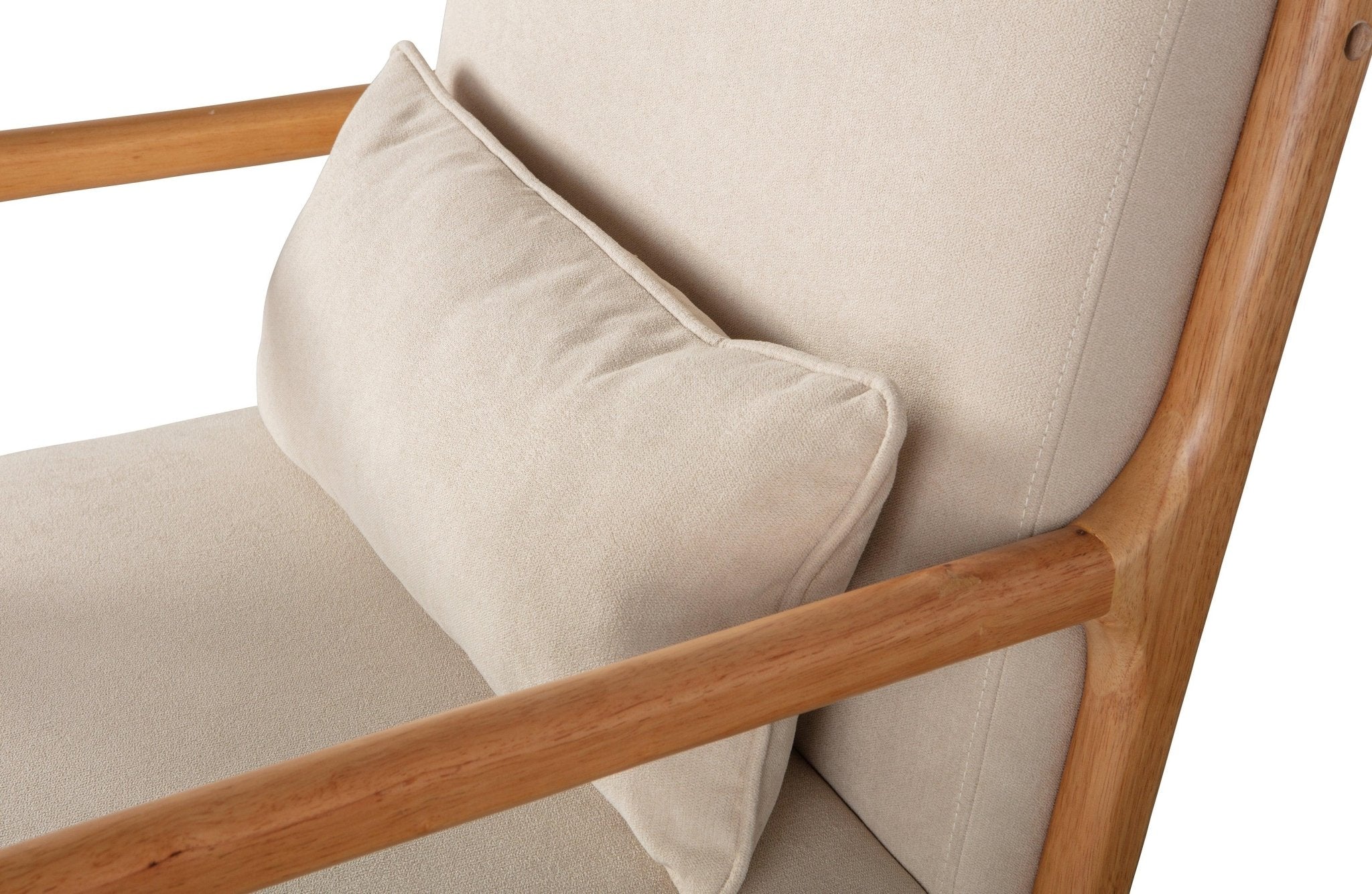 Fotel aksamitny MARK beżowy Woood Eye on Design