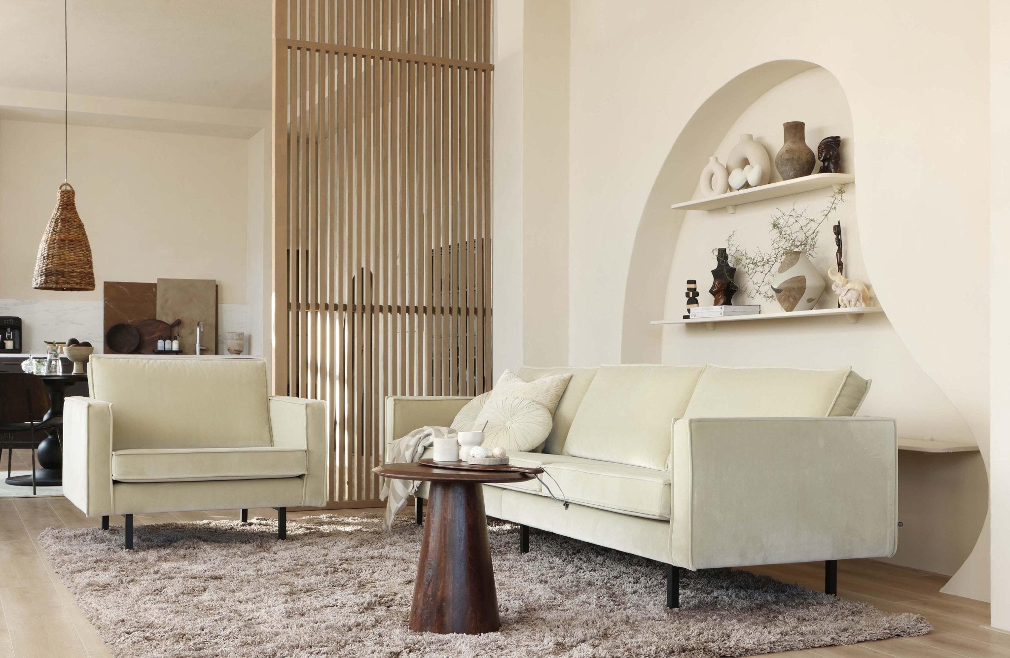 Fotel aksamitny RODEO taupe Be Pure Eye on Design