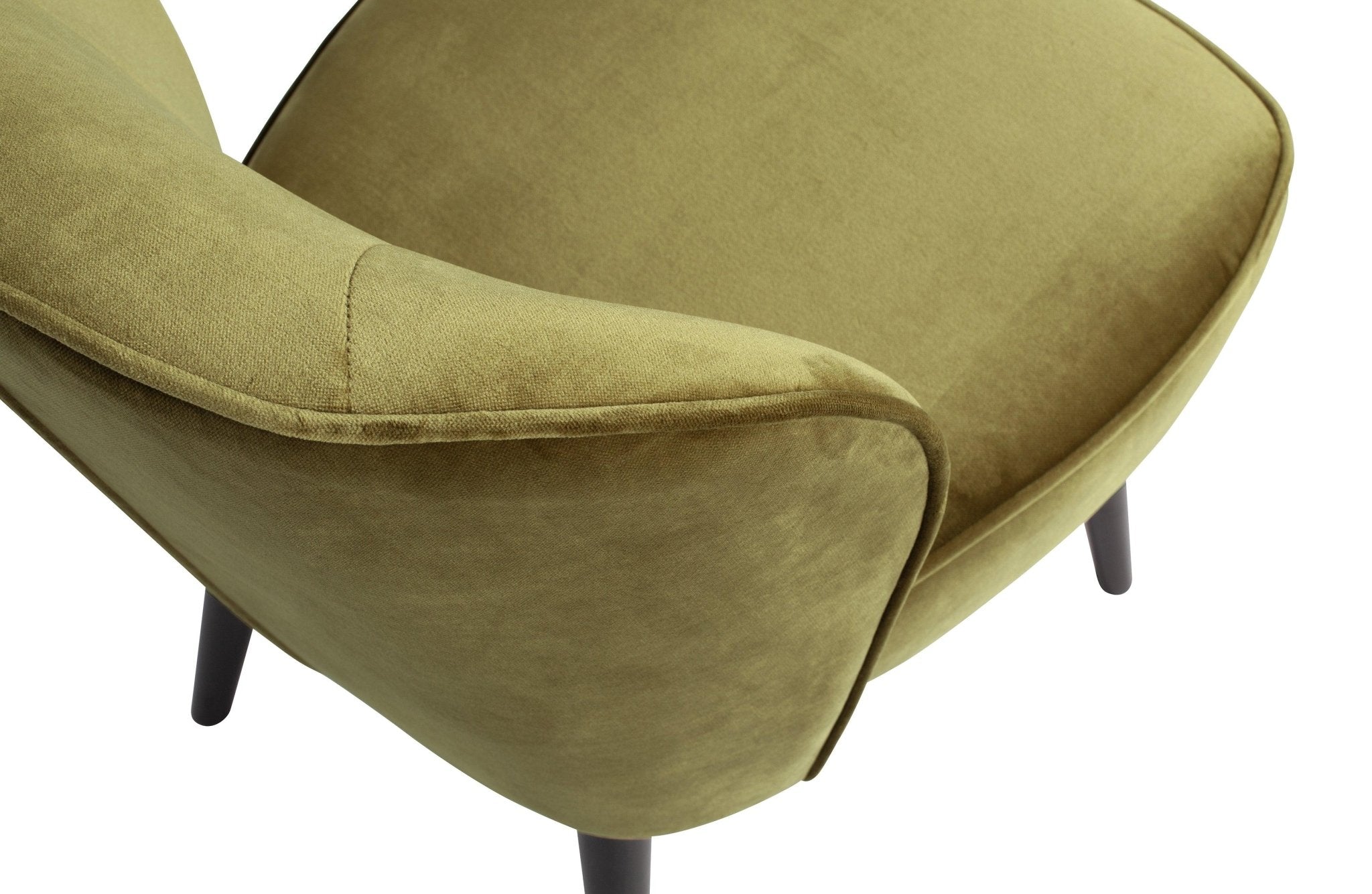 Fotel aksamitny SARA wojskowa zieleń Woood Eye on Design