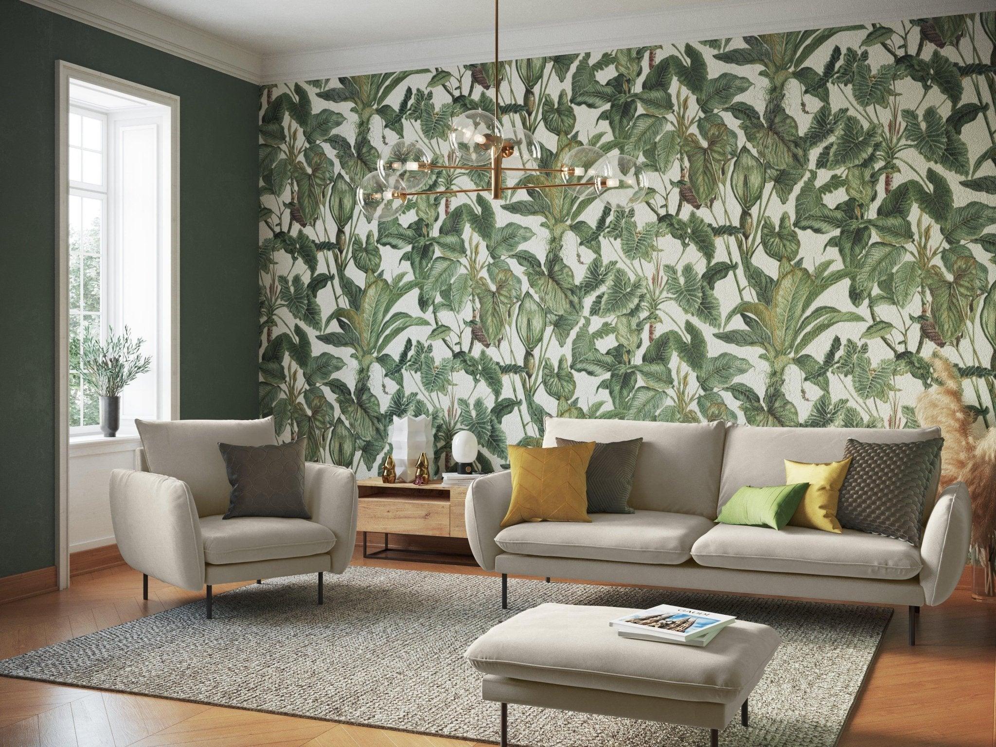 Fotel aksamitny VIENNA beżowy z czarną podstawą Cosmopolitan Design Eye on Design