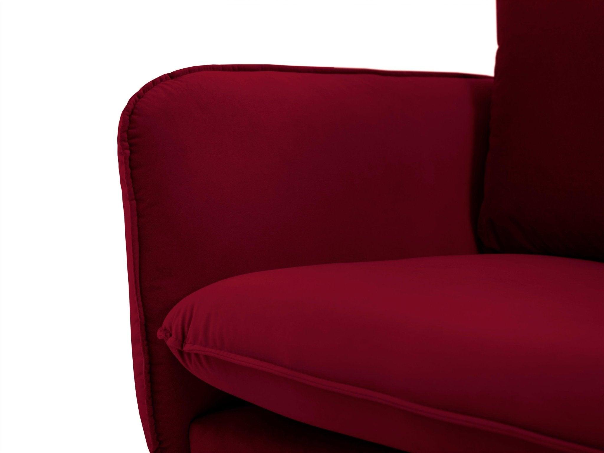 Fotel aksamitny VIENNA bordowy ze złotą podstawą Cosmopolitan Design Eye on Design