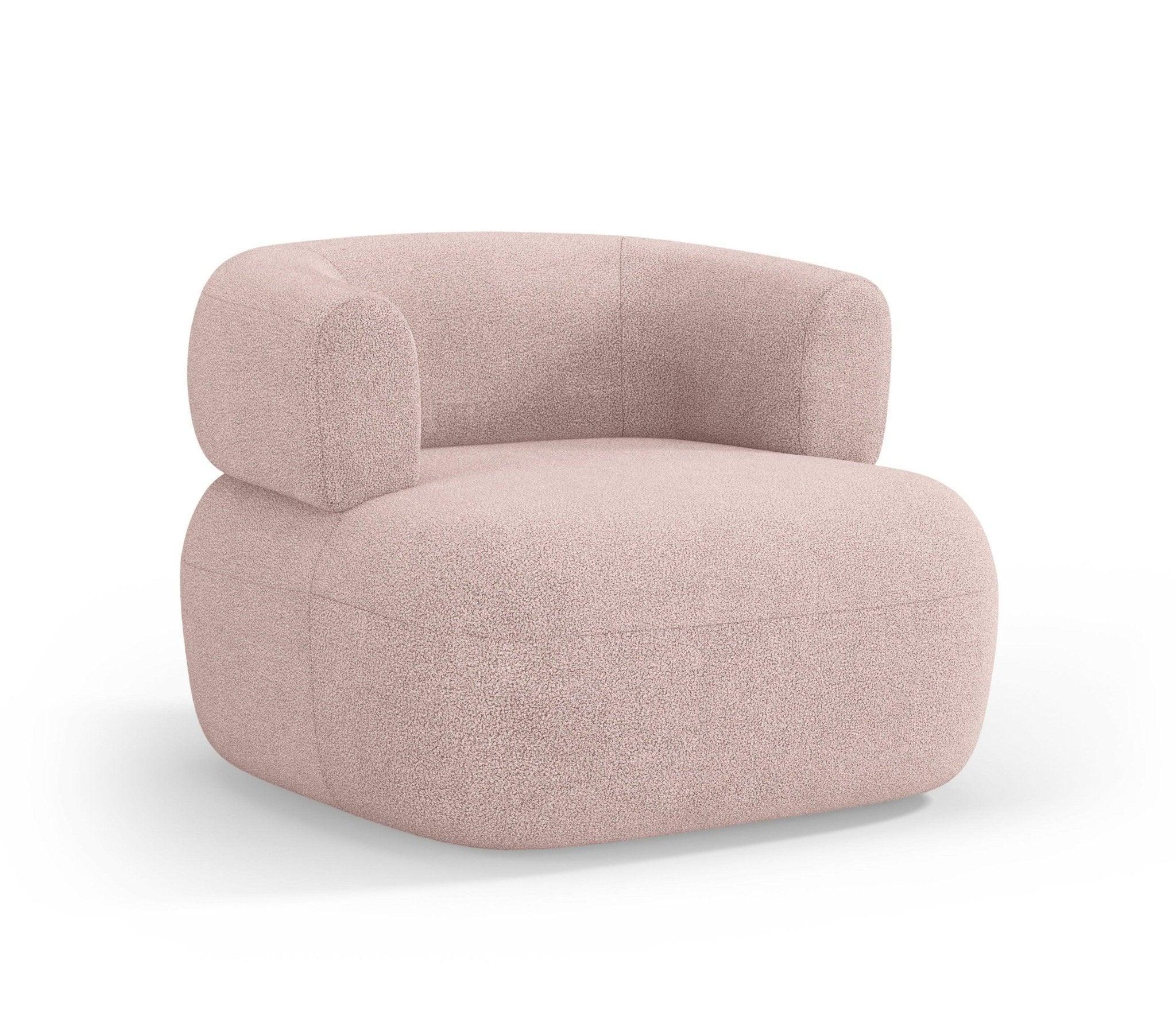 Fotel ALDRIN pudrowy róż boucle Windsor & Co Eye on Design