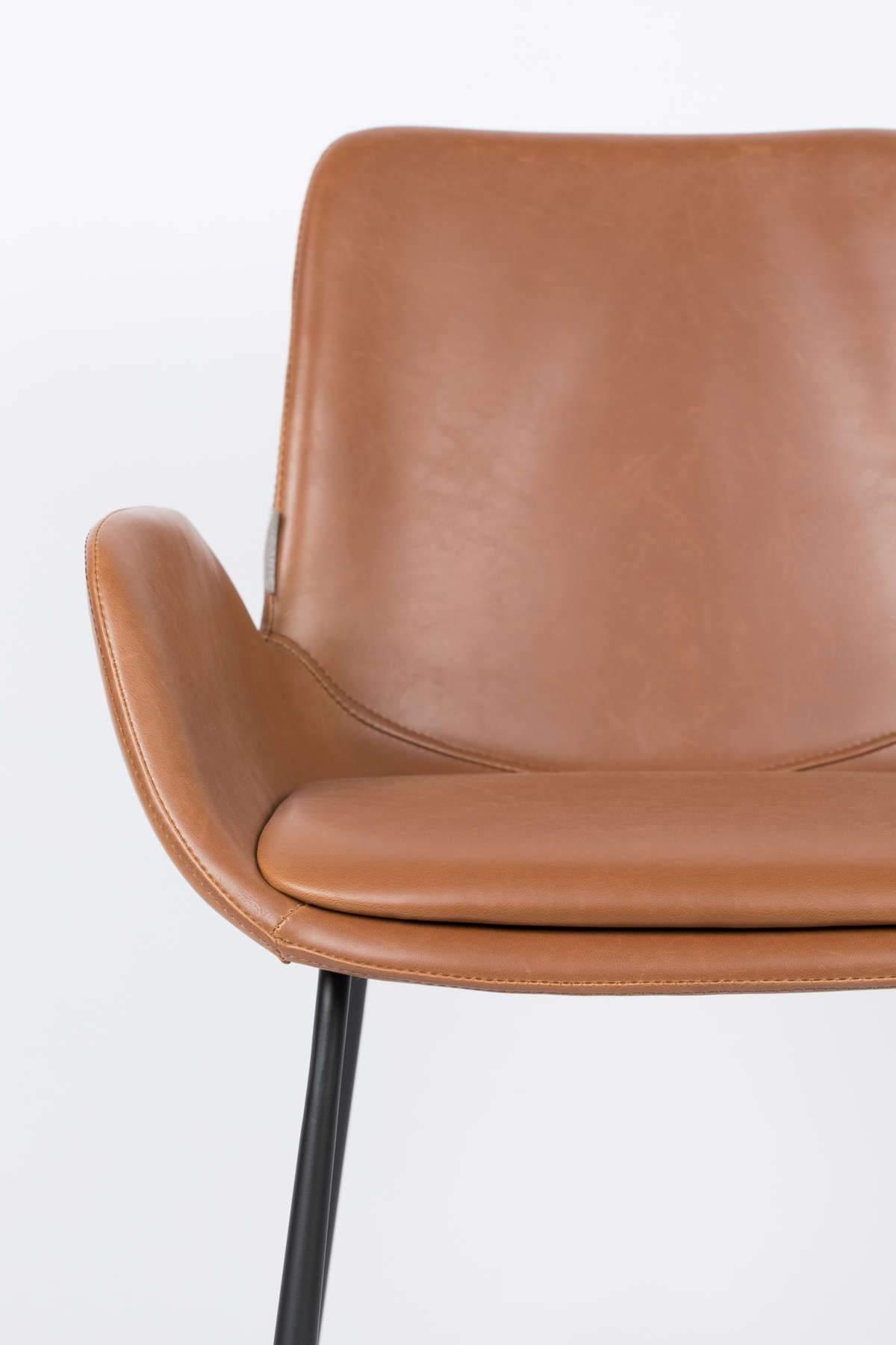 Fotel BRIT ekoskóra brązowy Zuiver Eye on Design