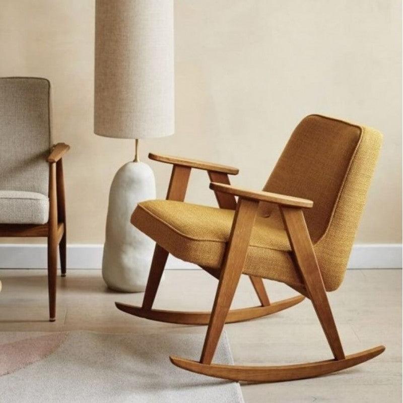 Fotel bujany 366 żółty w tkaninie Coco Mustard 366 concept Eye on Design