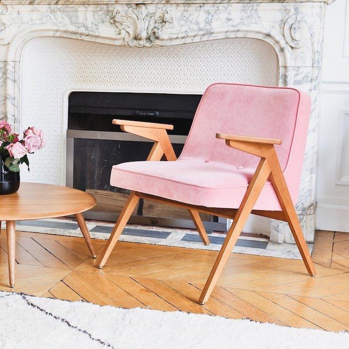 Fotel BUNNY żółty w tkaninie Marble Mustard 366 concept Eye on Design