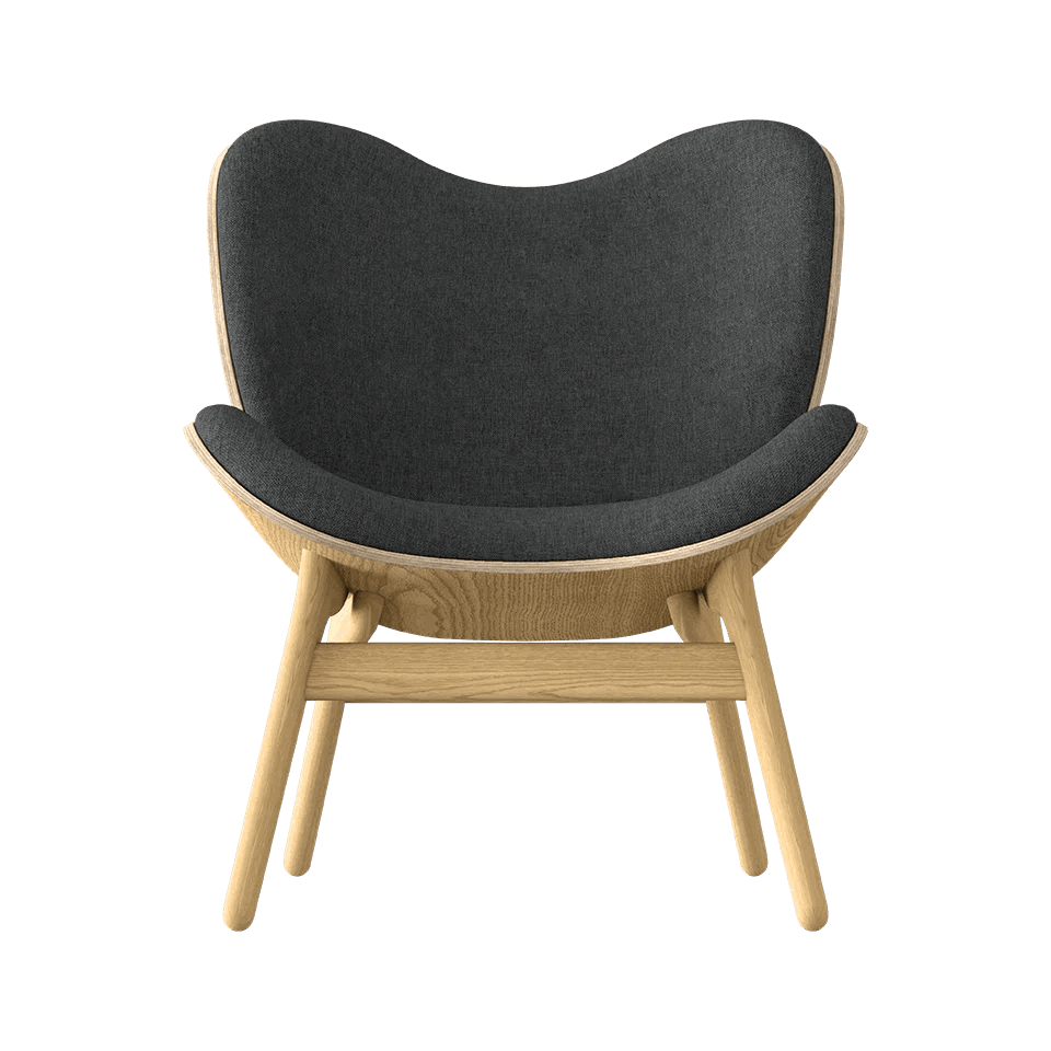 Fotel CONVERSATION PIECE antracytowy z dębową podstawą UMAGE Eye on Design