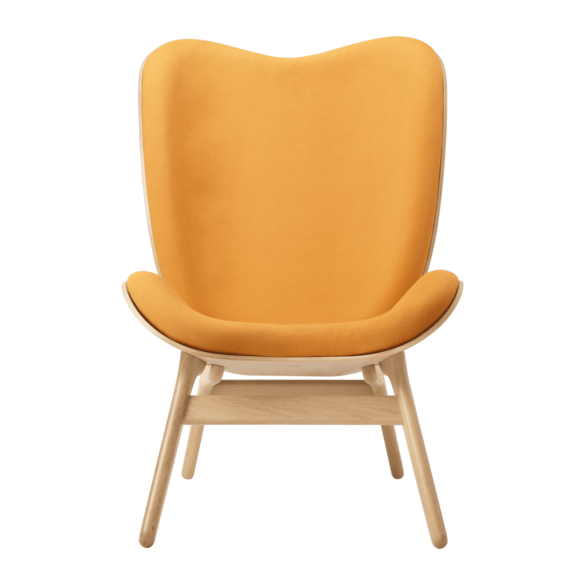 Fotel CONVERSATION PIECE TALL bursztynowy z dębową podstawą UMAGE Eye on Design