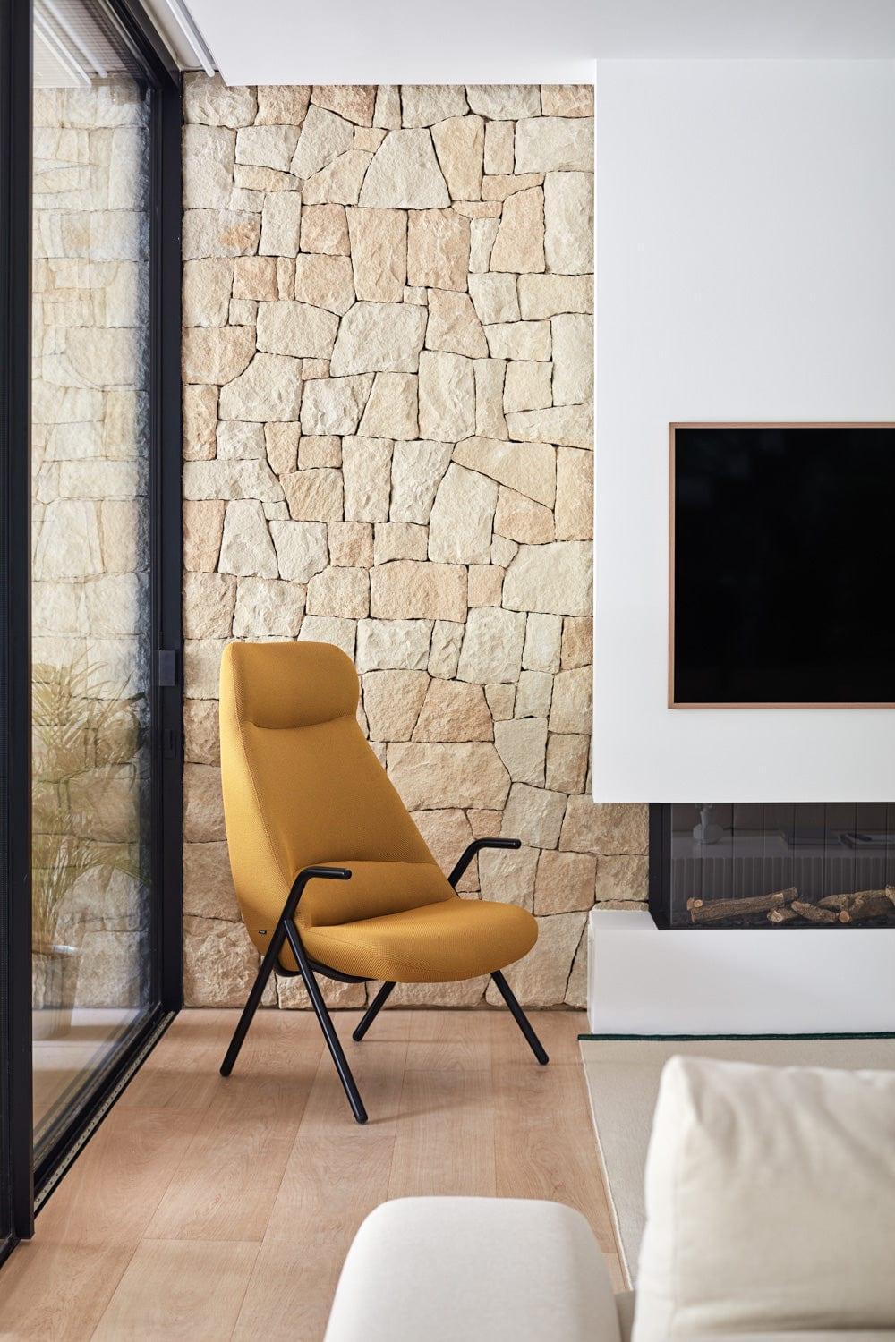 Fotel DINS wysoki musztardowy Teulat Eye on Design