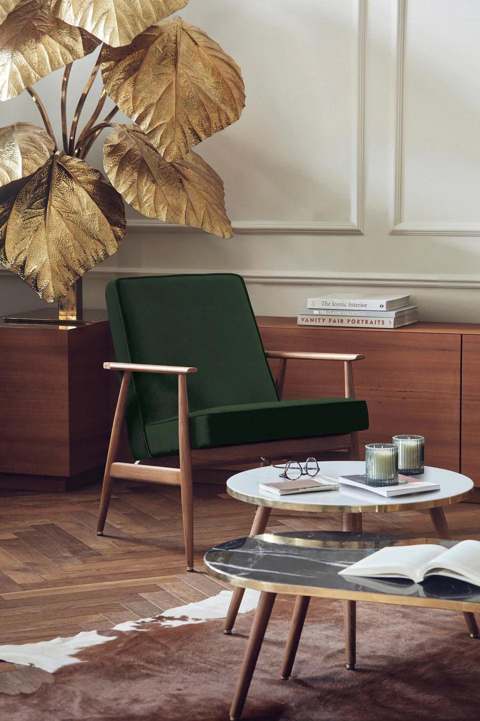 Fotel FOX żółty w tkaninie Shine Velvet Mustard 366 concept Eye on Design