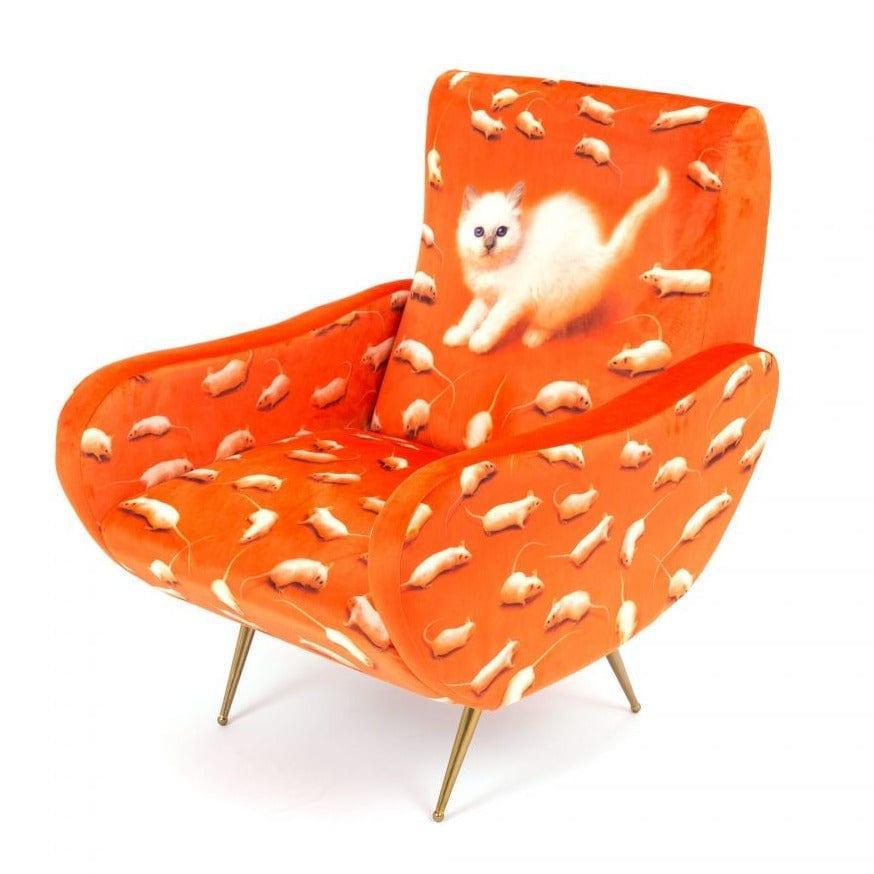 Fotel KITTEN pomarańczowy Seletti Eye on Design