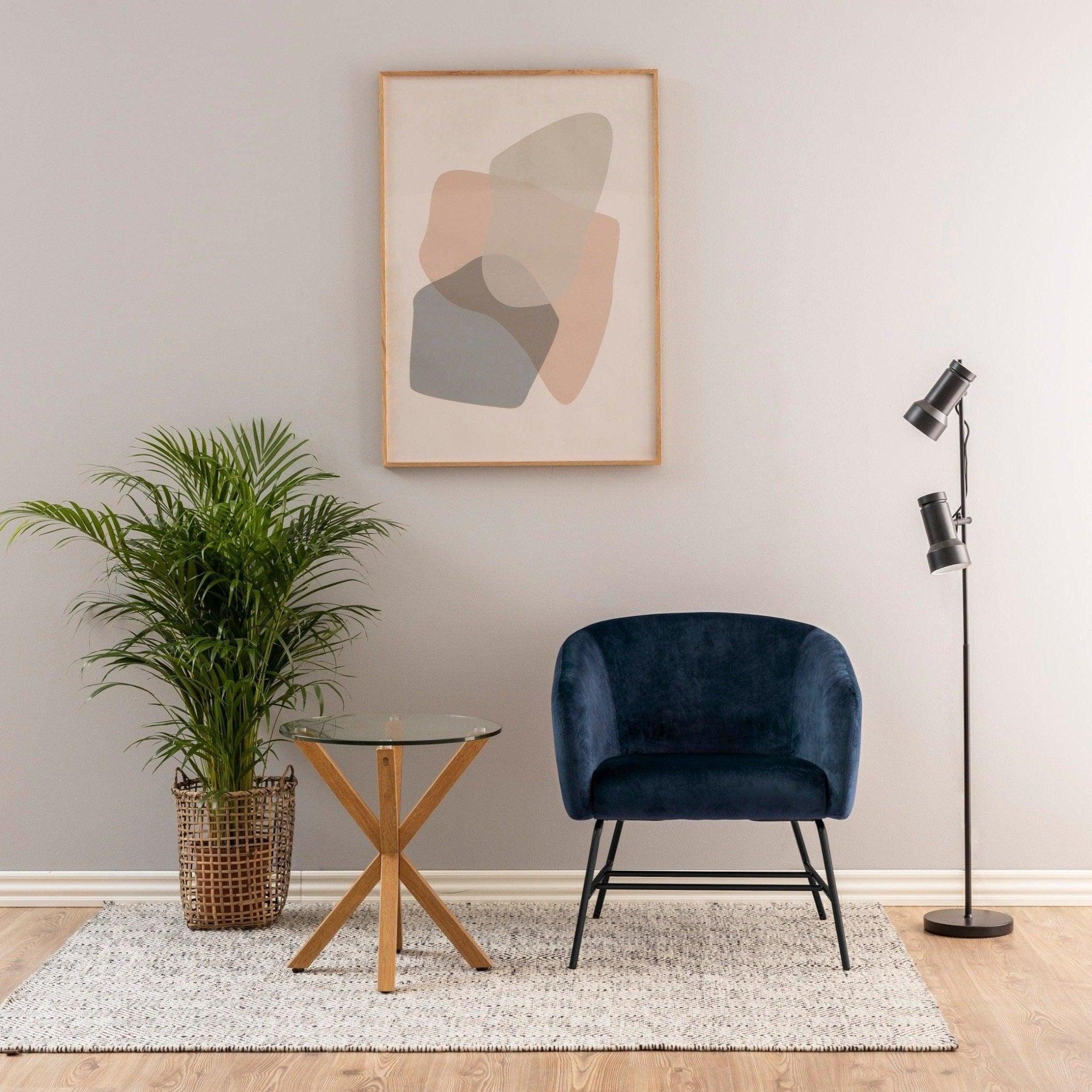 Fotel LILY granatowy z czarną podstawą Actona Eye on Design