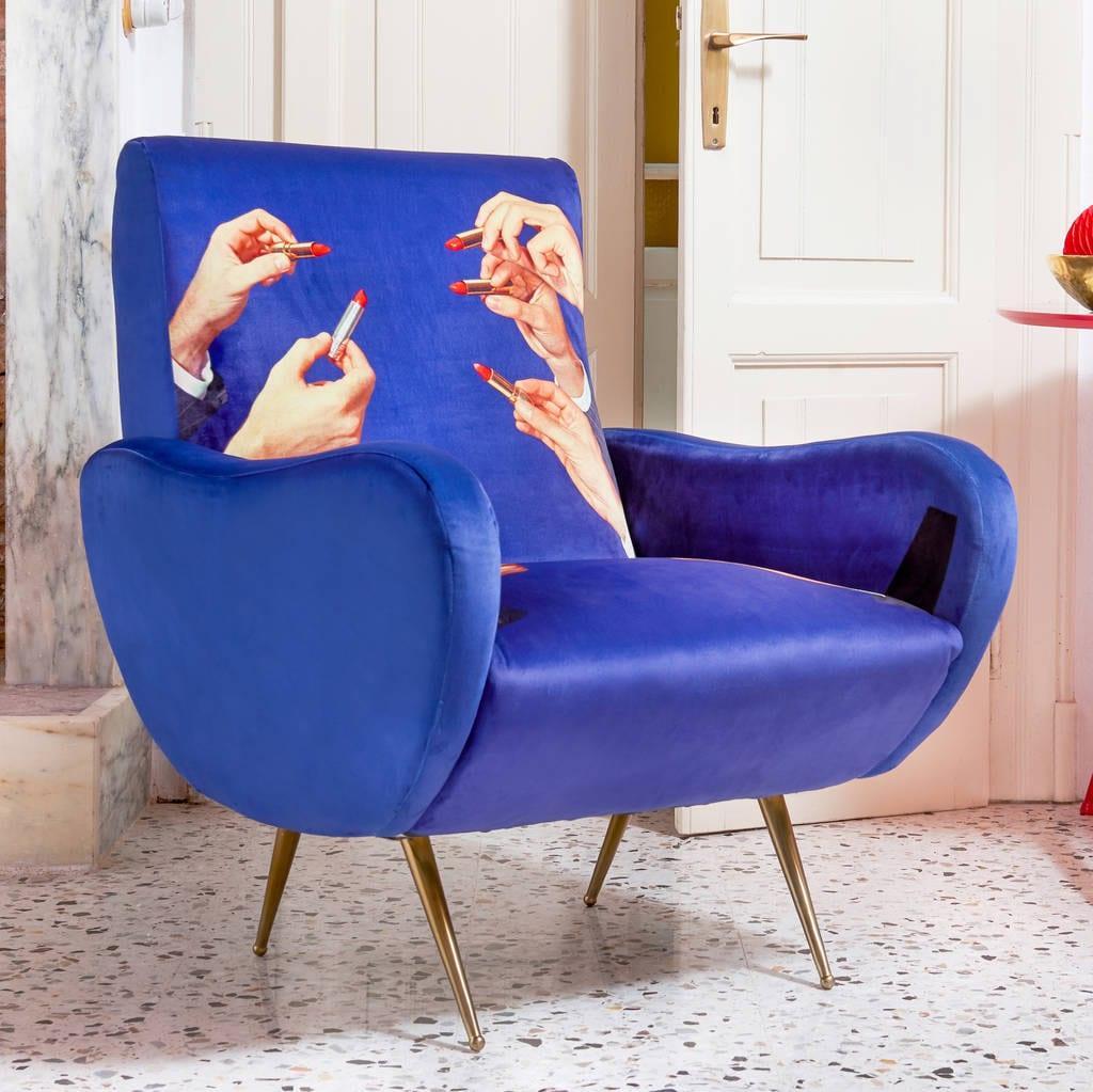 Fotel LIPSTICKS niebieski Seletti Eye on Design