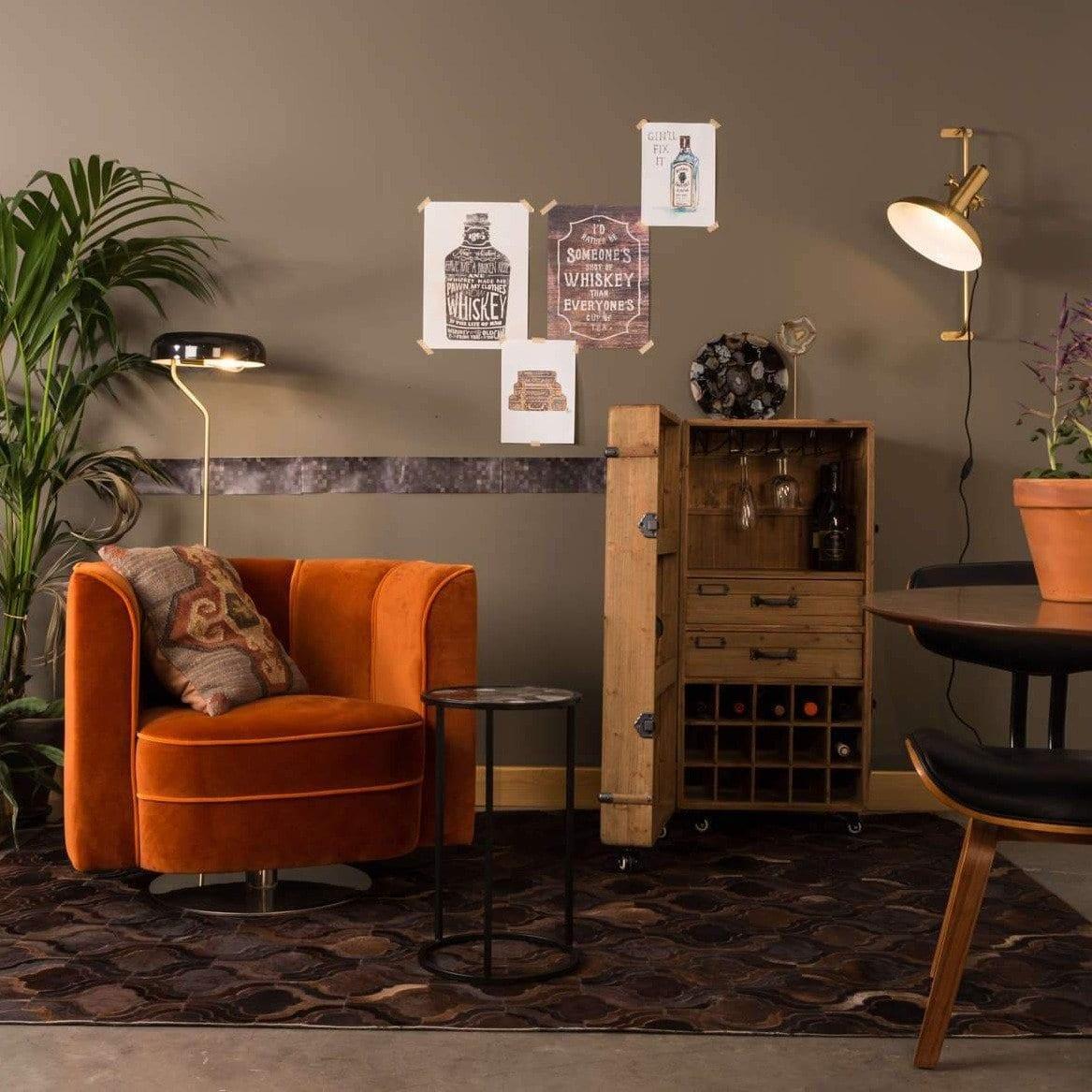 Fotel lounge FLOWER pomarańczowy Dutchbone Eye on Design