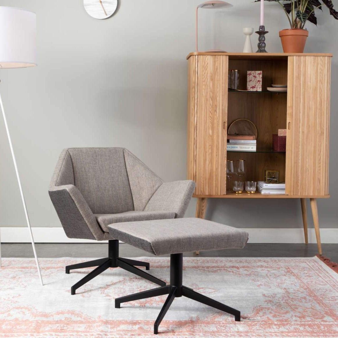 Fotel lounge UNCLE JESSE szary Zuiver Eye on Design