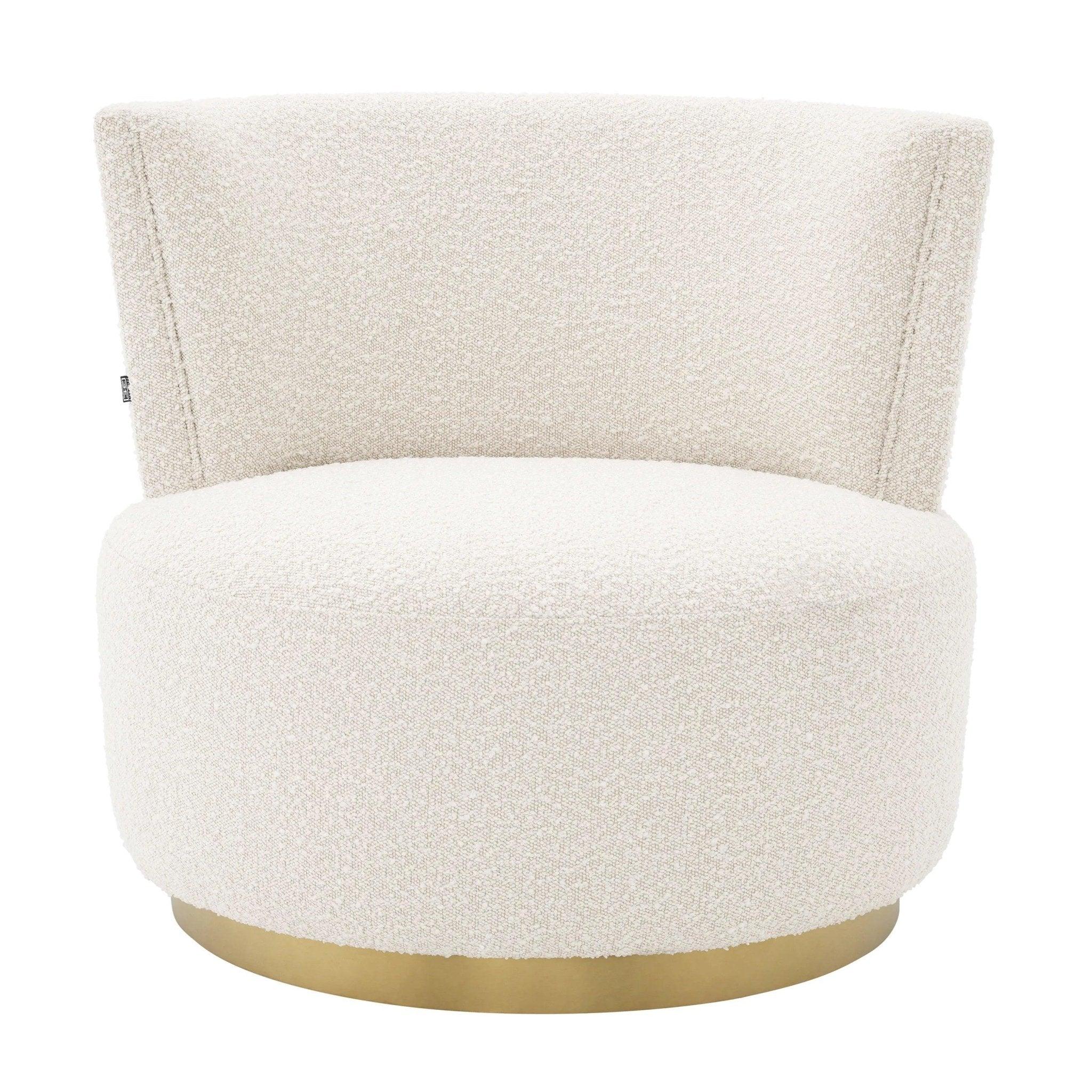 Fotel obrotowy ALONSO kremowy boucle Eichholtz Eye on Design