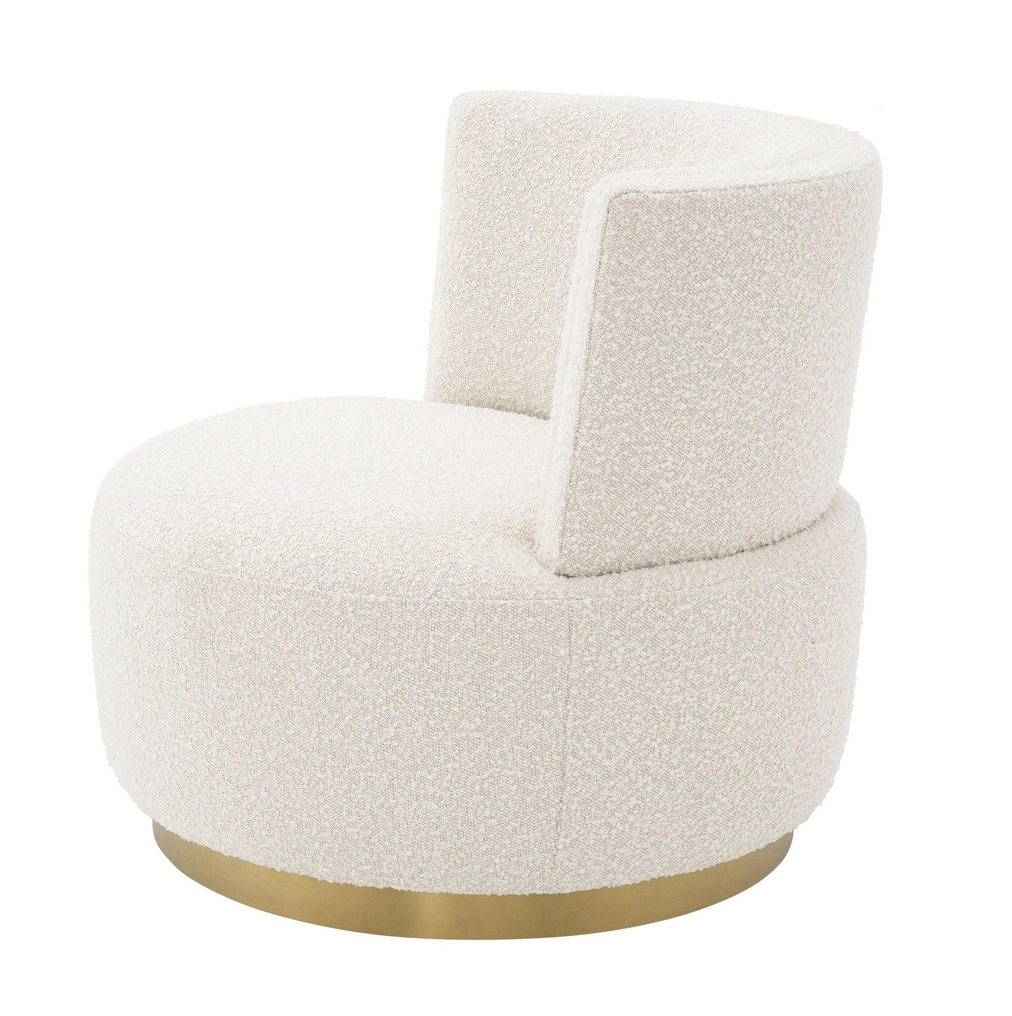 Fotel obrotowy ALONSO kremowy boucle Eichholtz Eye on Design