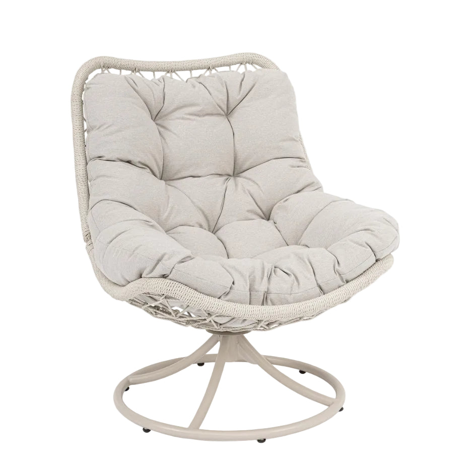 EMERY Light Beige Swivel Outdoor Armchair