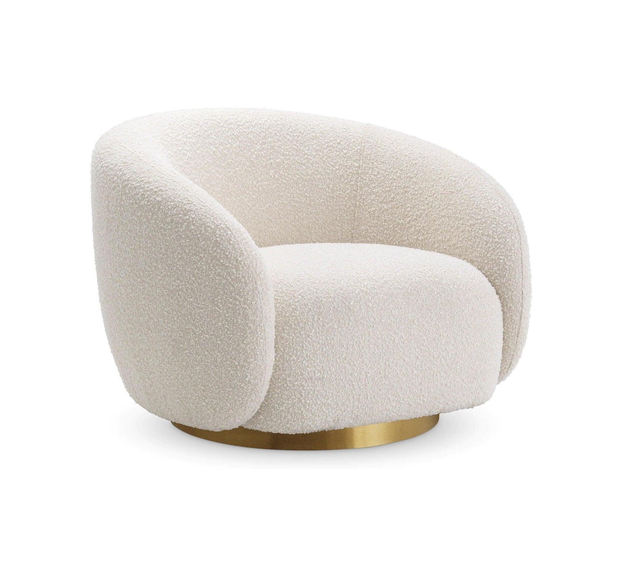 Fotel obrotowy BRICE kremowy boucle Eichholtz Eye on Design