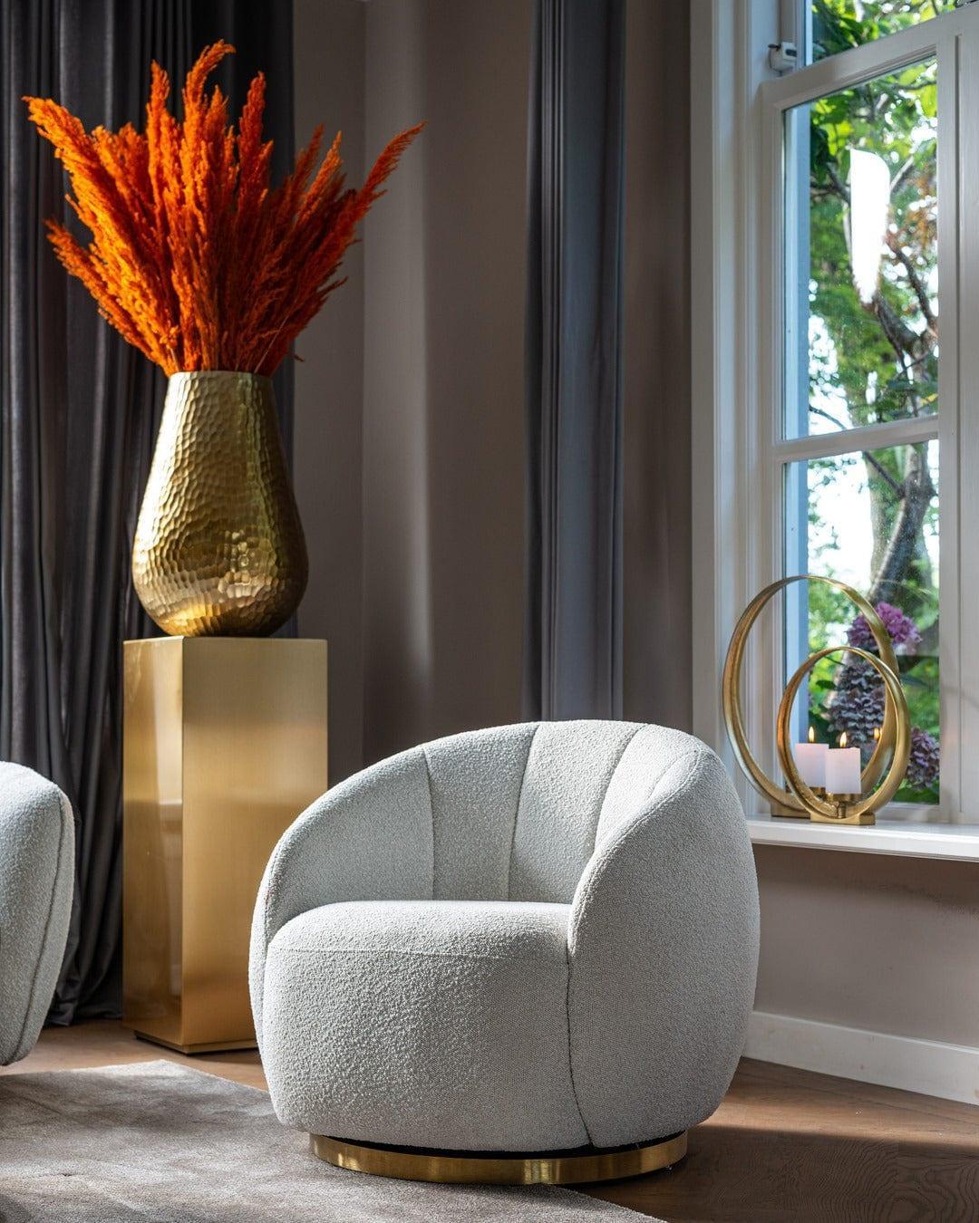 Fotel obrotowy JAGO biały boucle Richmond Interiors Eye on Design