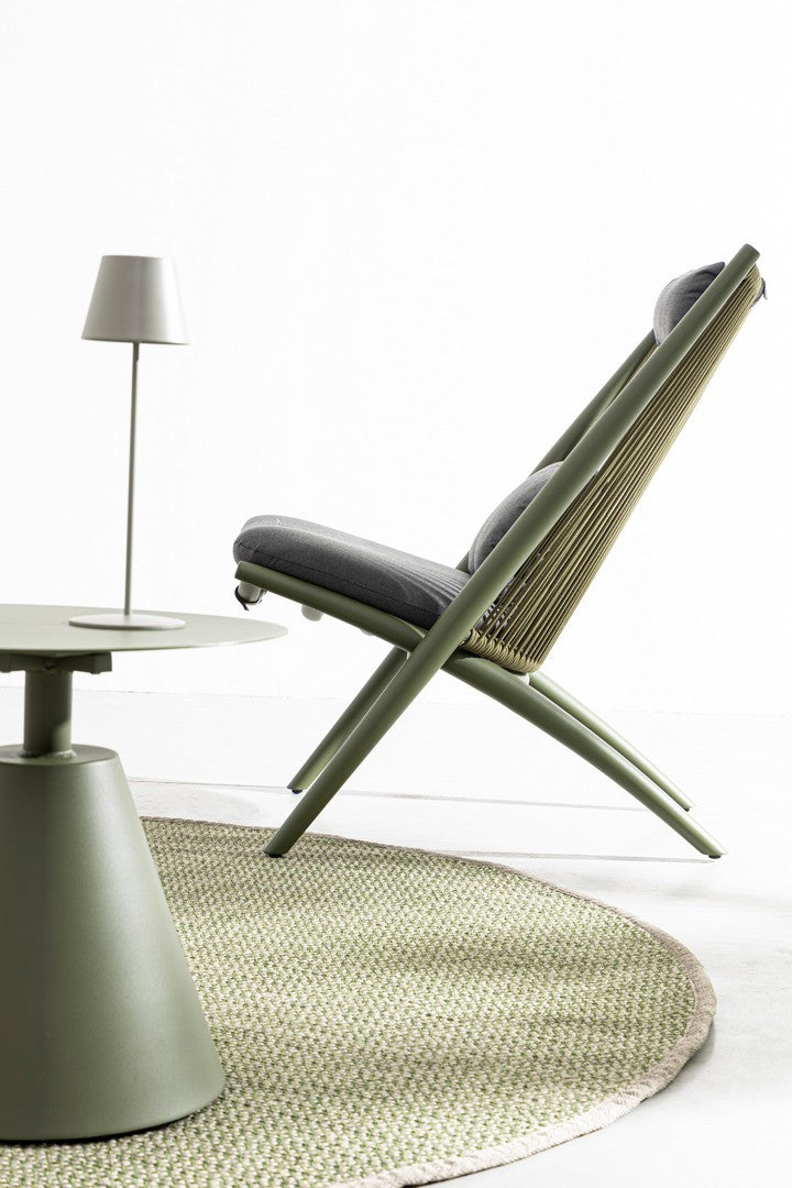 ALOHA outdoor armchair in anthracite with a green base
