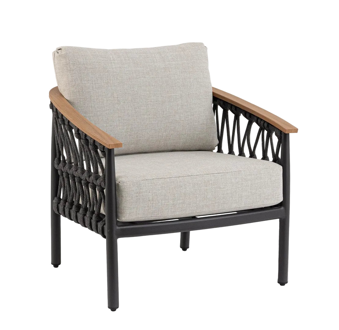 FENIX Outdoor Armchair in Gray with Black Base