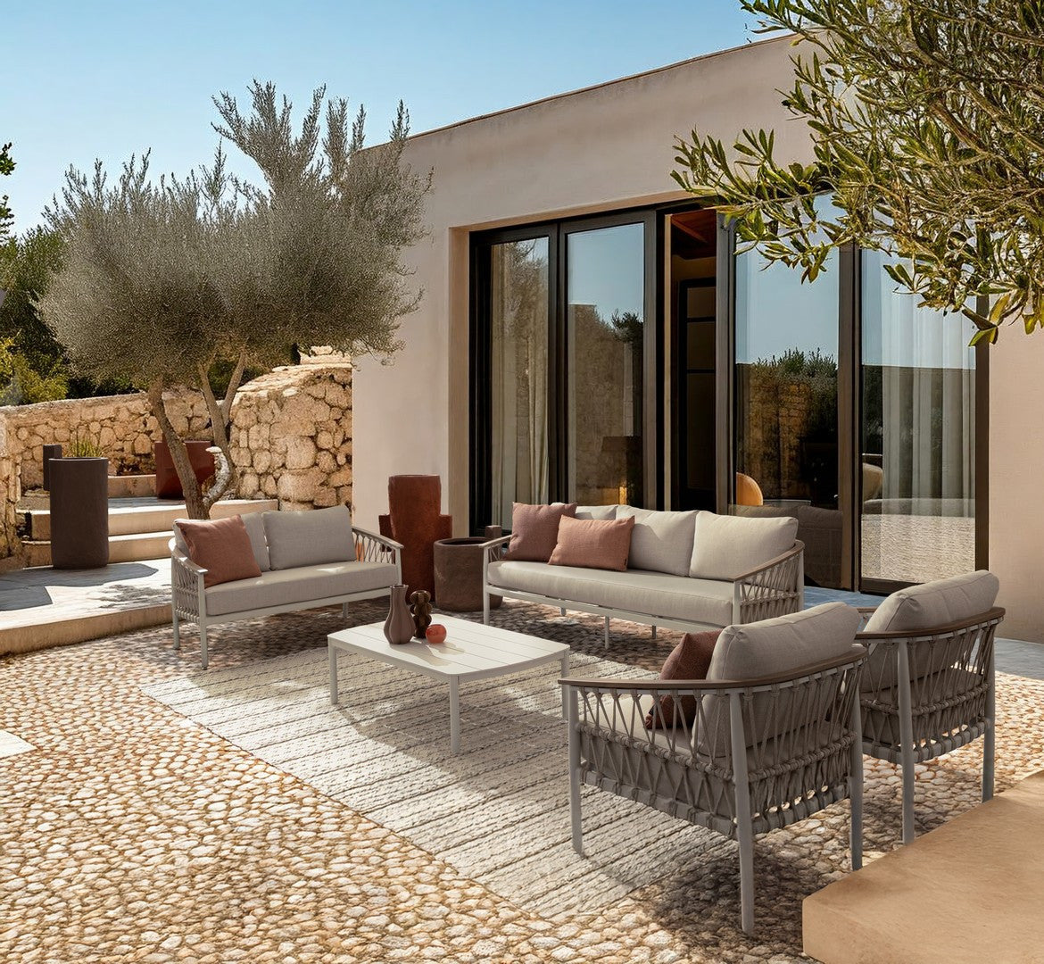 FENIX Outdoor Armchair in Gray with White Base